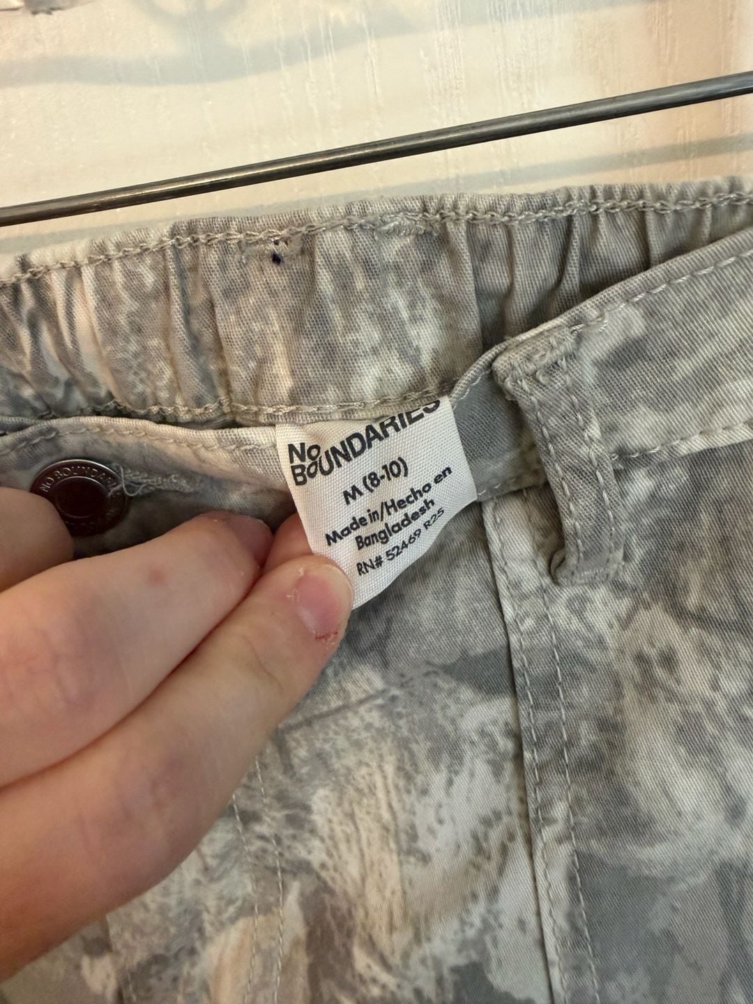 No Boundaries Cargo Pants Size M (8-10) Gray Realtree Camouflage Wide Leg 5