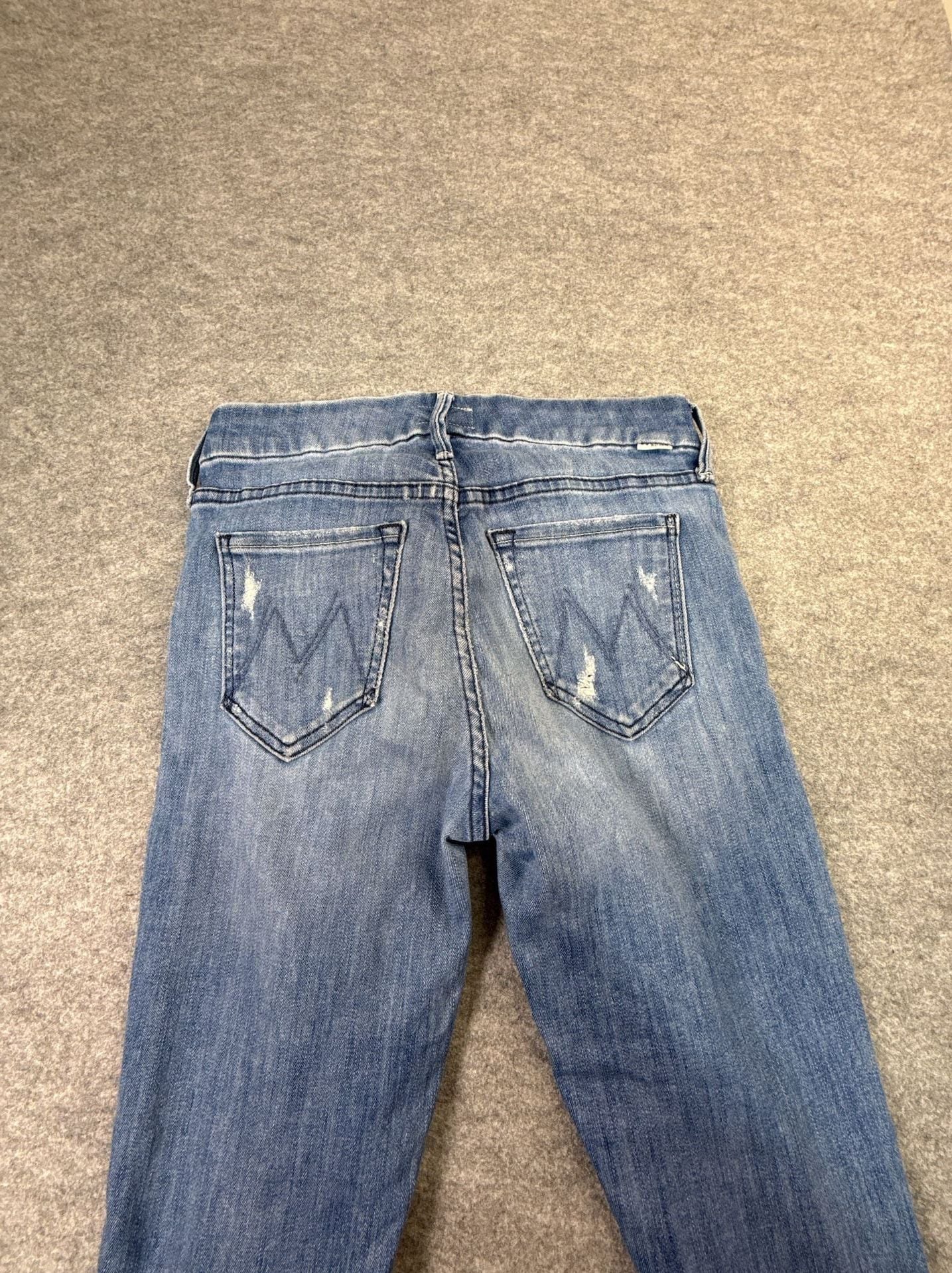 Mother The Looker Jeans Size 25 Graffiti Girl Distressed Skinny Blue 7