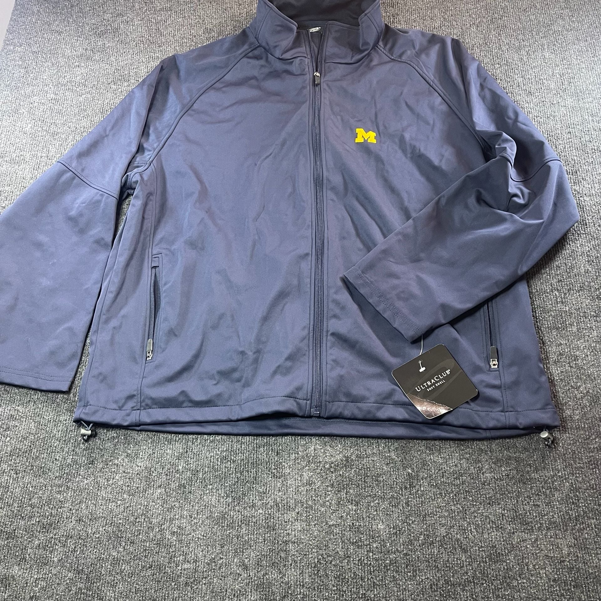 UltraClub Soft Shell Jacket Size 2XL Michigan Navy Blue NWT 3