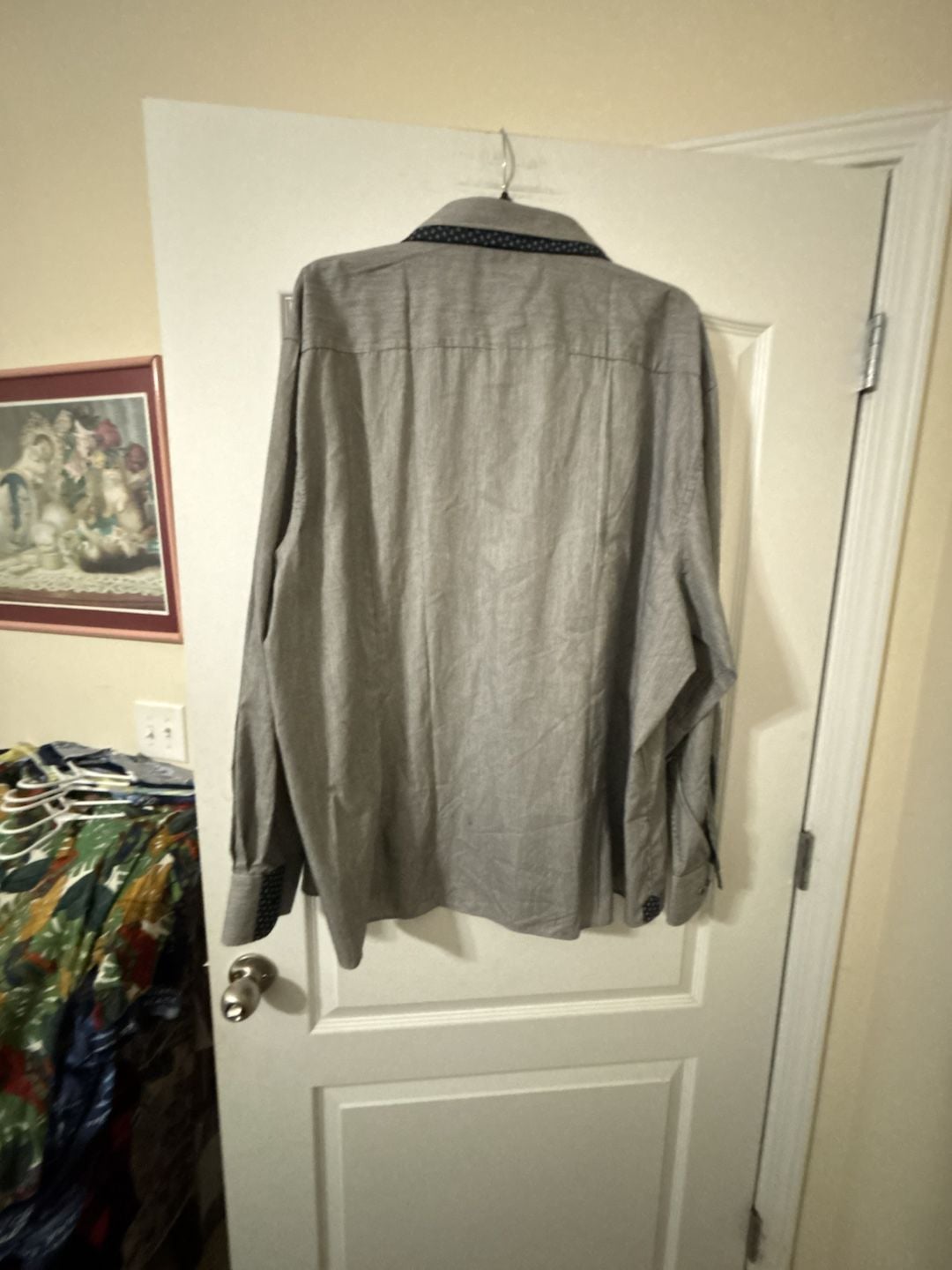 International Laundry Dress Shirt Size 6XL Gray Striped Long Sleeve 12