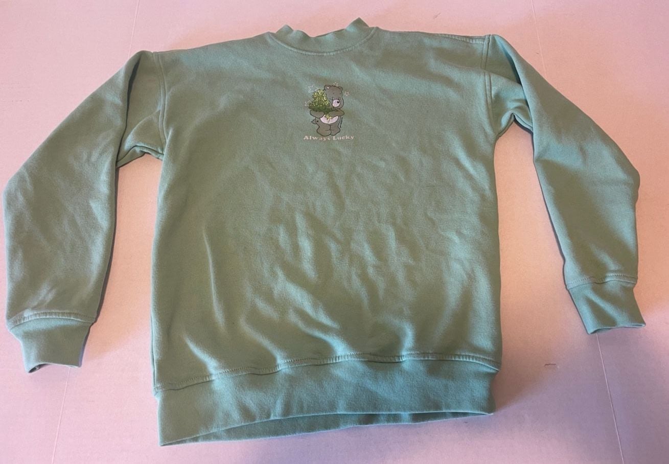 abercrombie kids Care Bears Always Lucky Sweatshirt Size 11/12 Green 2