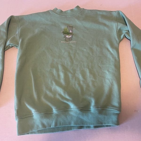abercrombie kids Care Bears Always Lucky Sweatshirt Size 11/12 Green