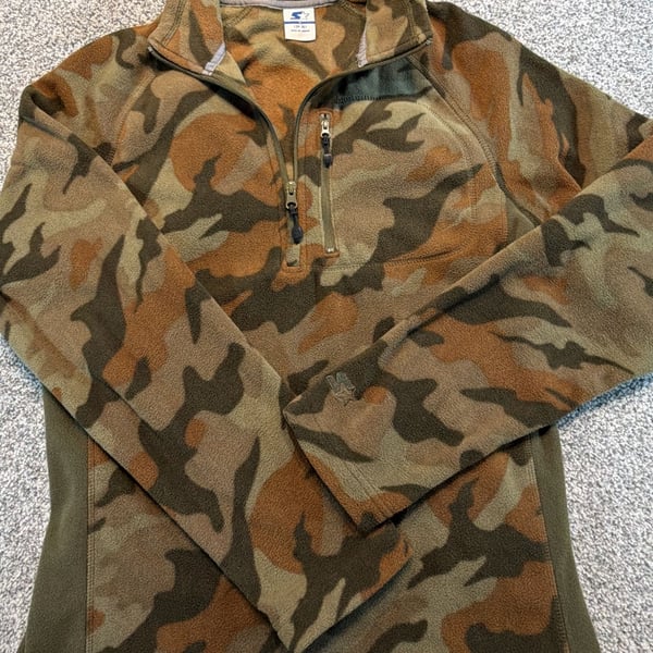 Starter 1/4 Zip Fleece Pullover Size S 34-36 Camo Print RM34403C