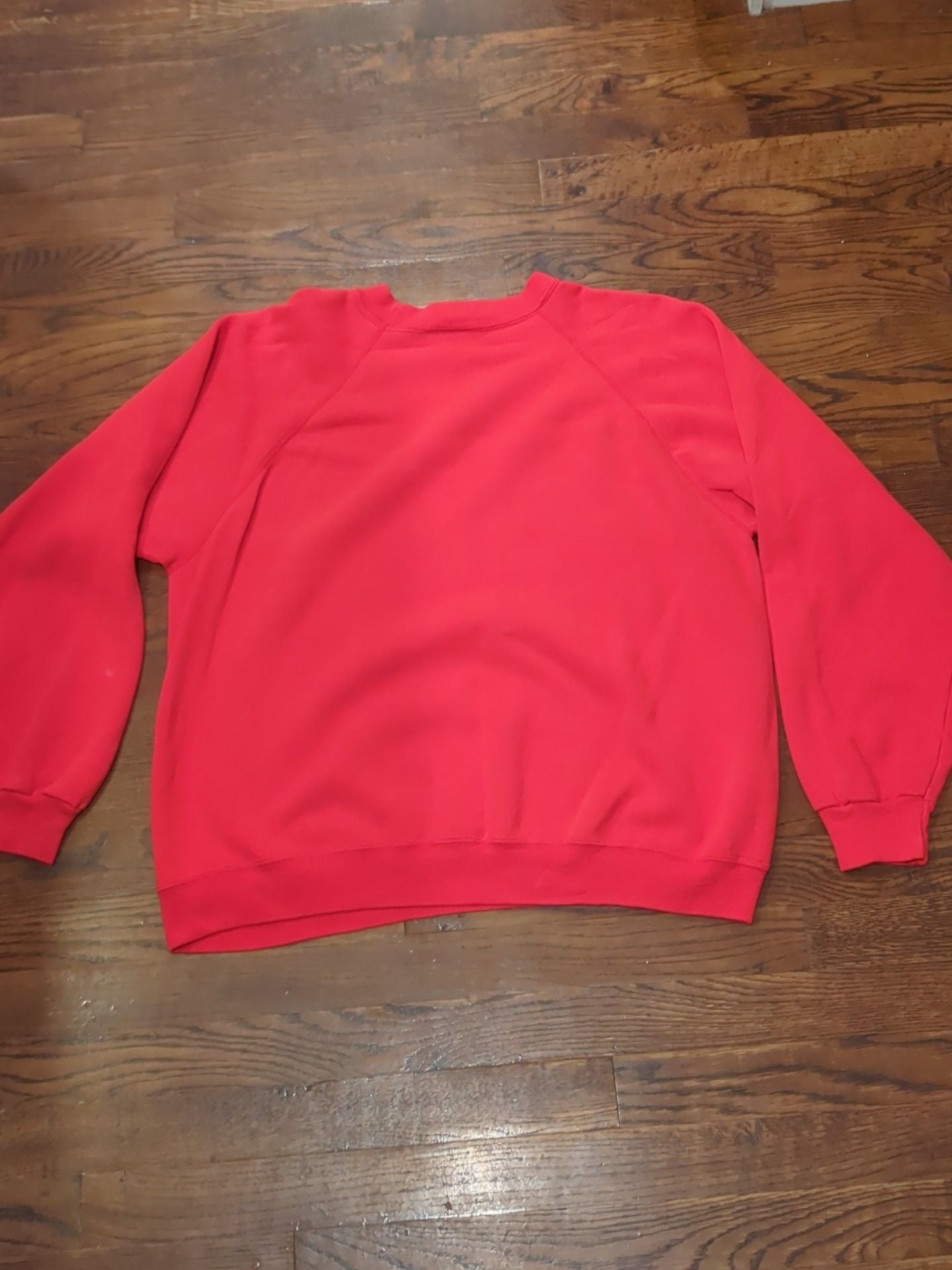 Hanes Sweatshirt Size XL Red Vintage Crewneck Raglan USA Made blank 4