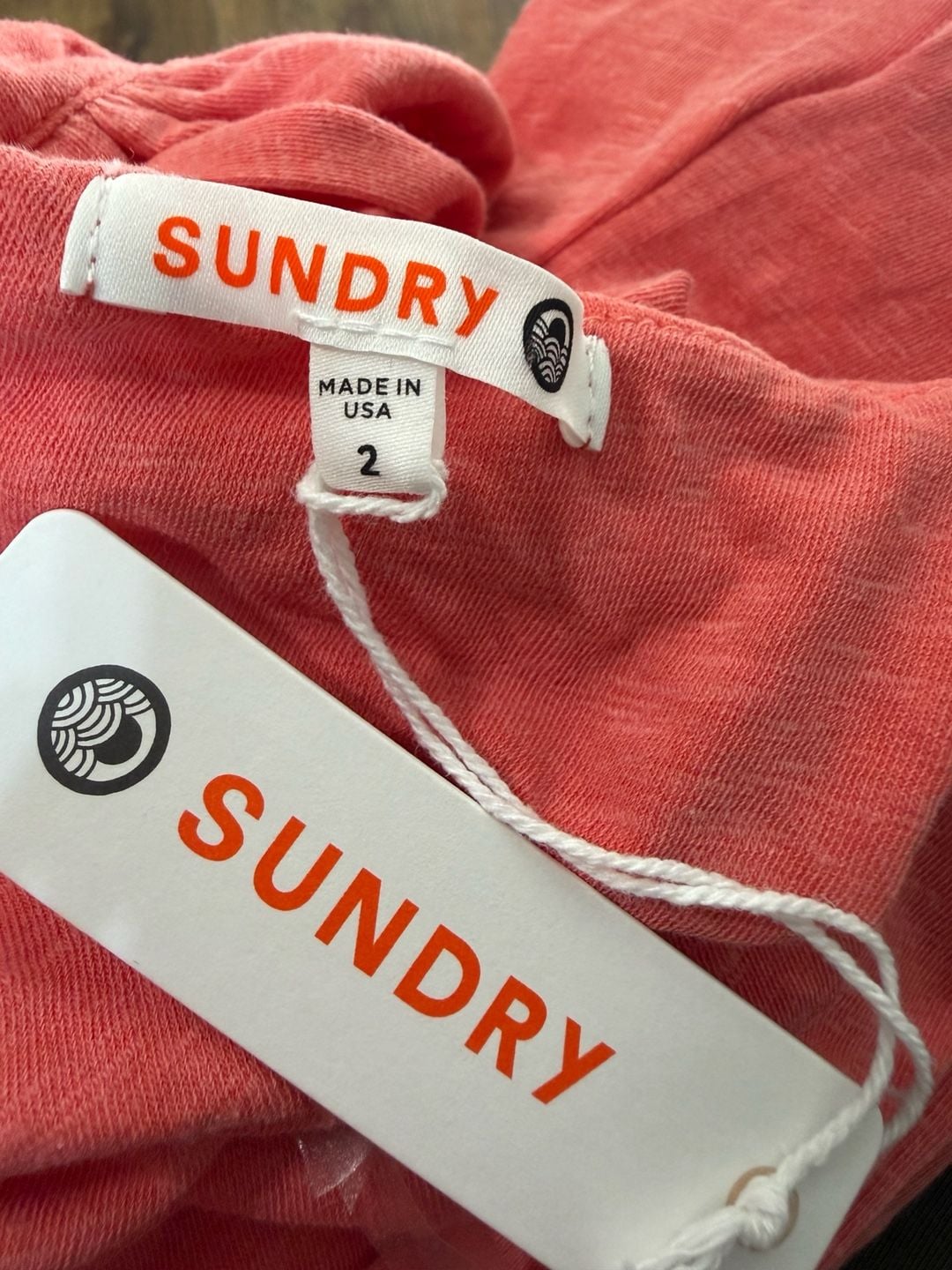SUNDRY Keyhole Midi Dress Size 2 Coral Pink Twist Halter Sleeveless 3