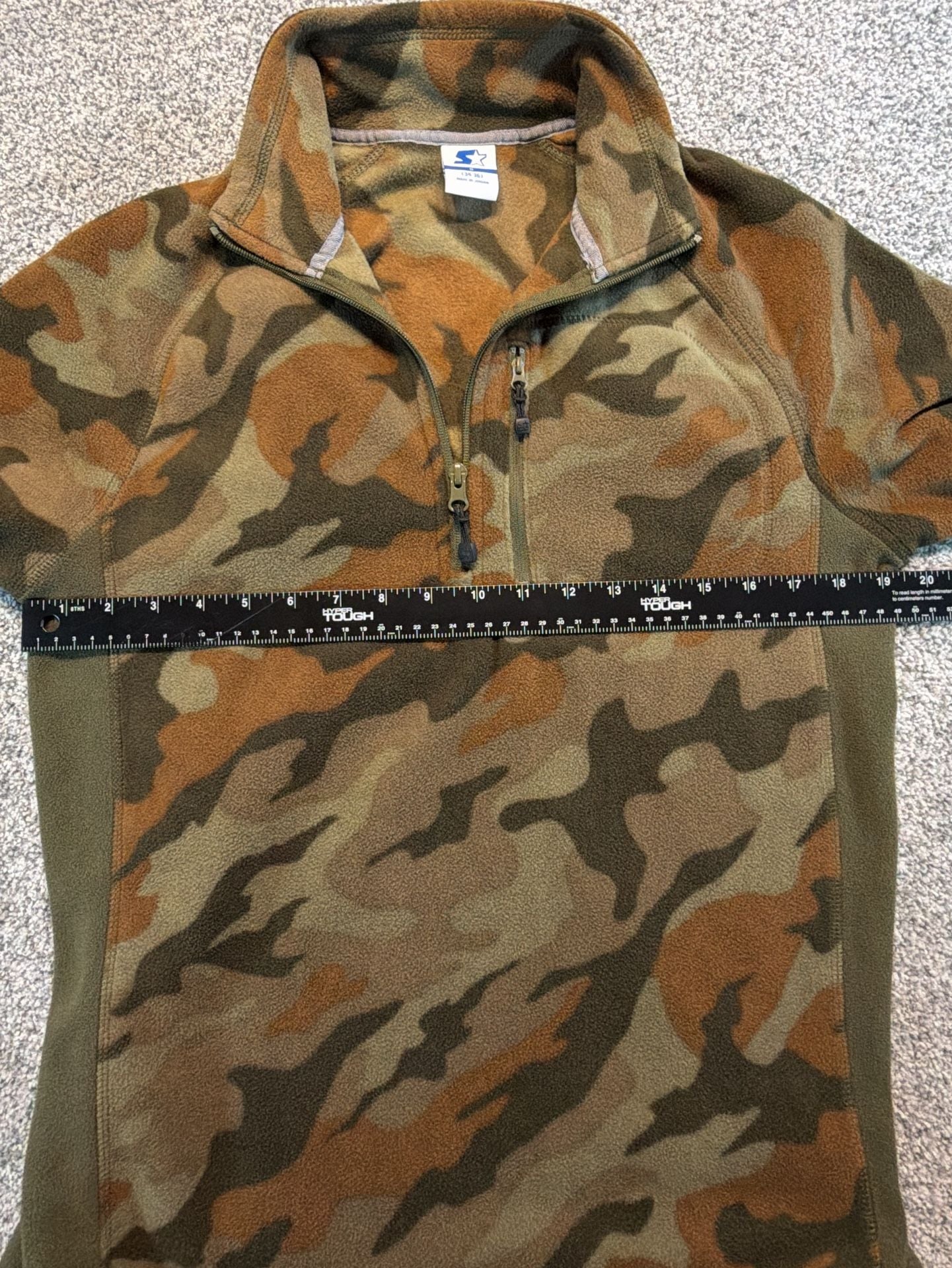 Starter 1/4 Zip Fleece Pullover Size S 34-36 Camo Print RM34403C 7
