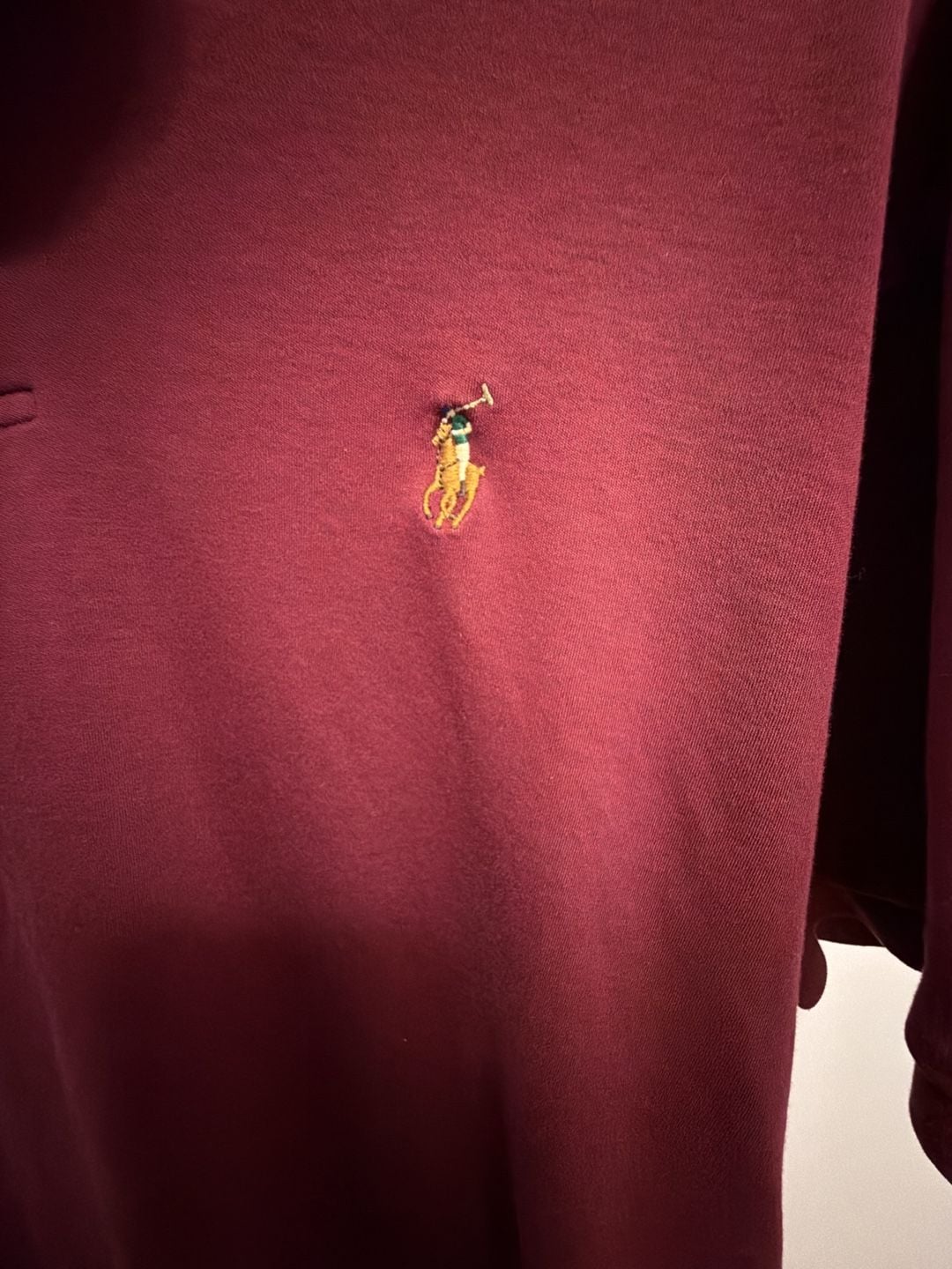 Polo Ralph Lauren Polo Shirt Size L Burgundy Custom Slim Fit 3
