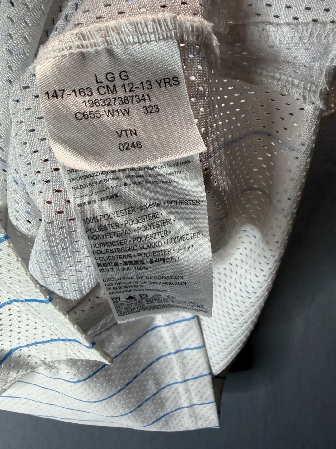 Jordan 23 Pinstripe Basketball Jersey Size 12-13 Youth UNC Blue 7