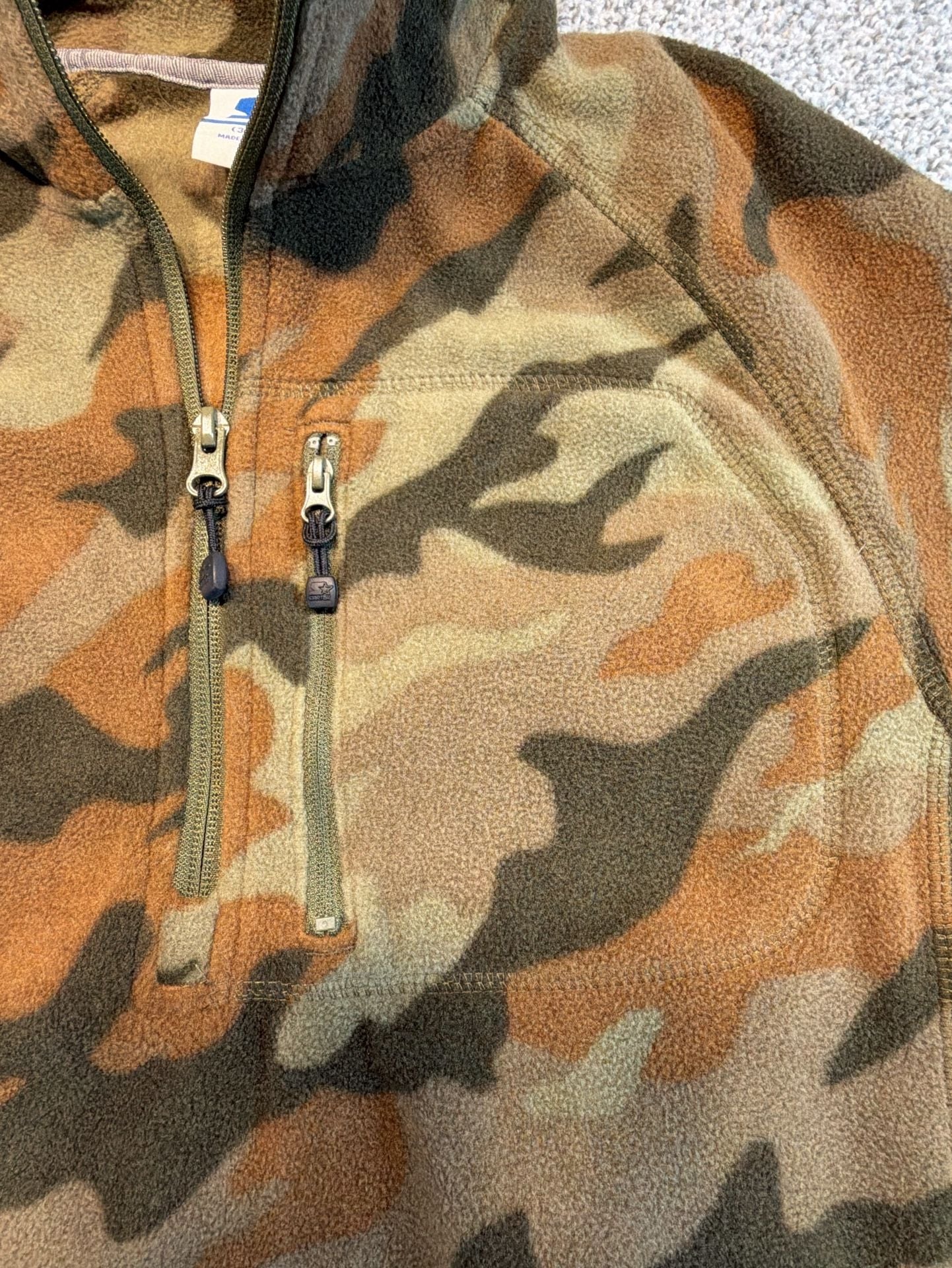 Starter 1/4 Zip Fleece Pullover Size S 34-36 Camo Print RM34403C 8