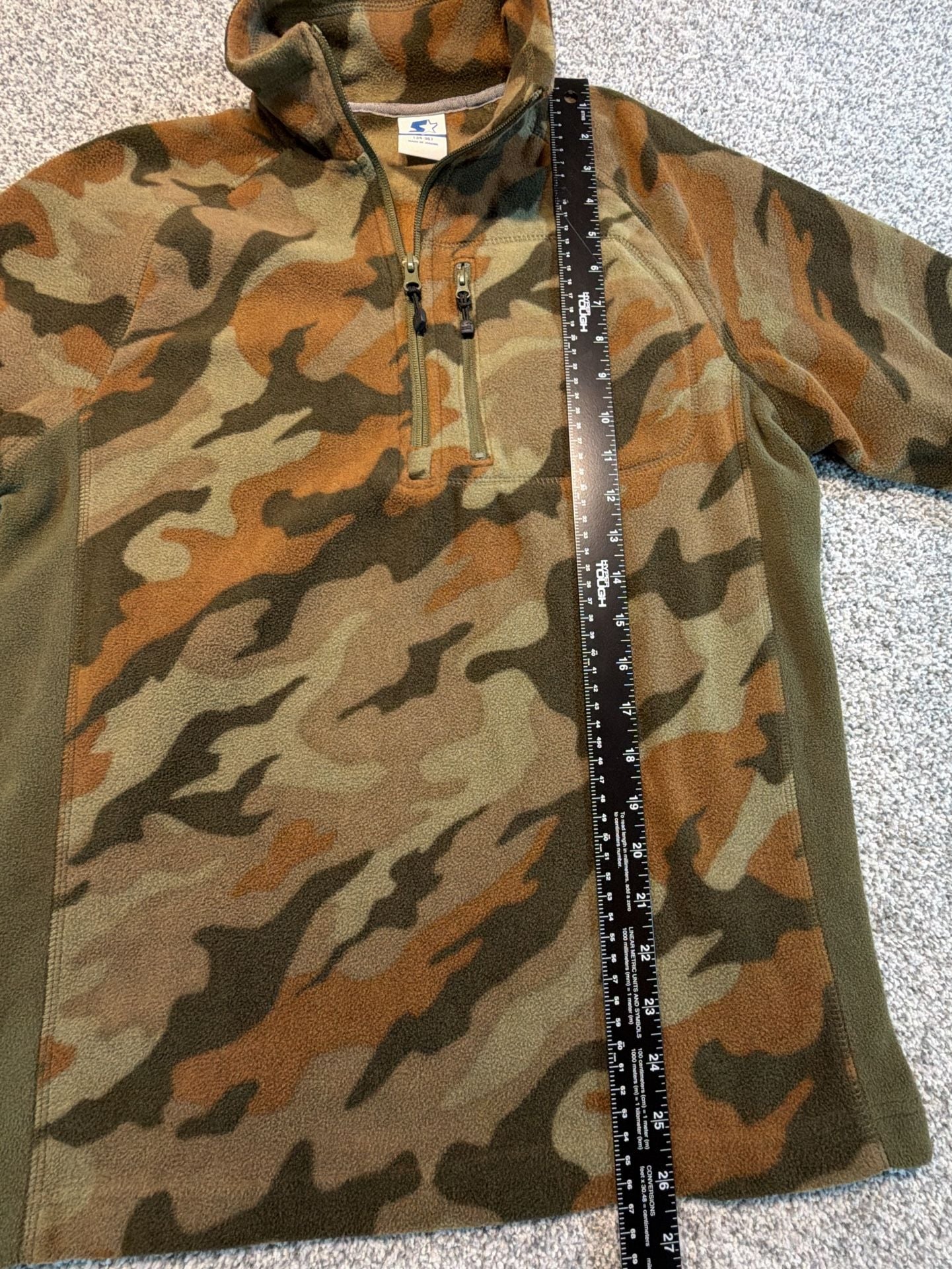 Starter 1/4 Zip Fleece Pullover Size S 34-36 Camo Print RM34403C 9