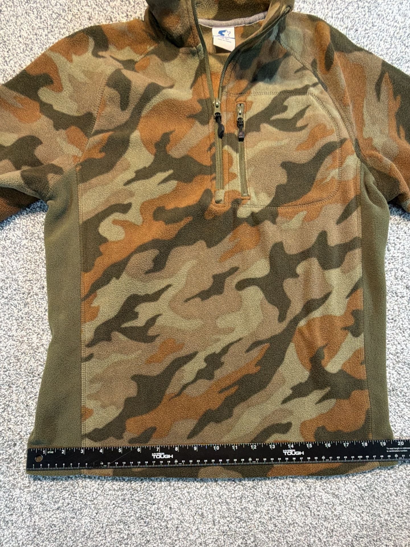 Starter 1/4 Zip Fleece Pullover Size S 34-36 Camo Print RM34403C 10