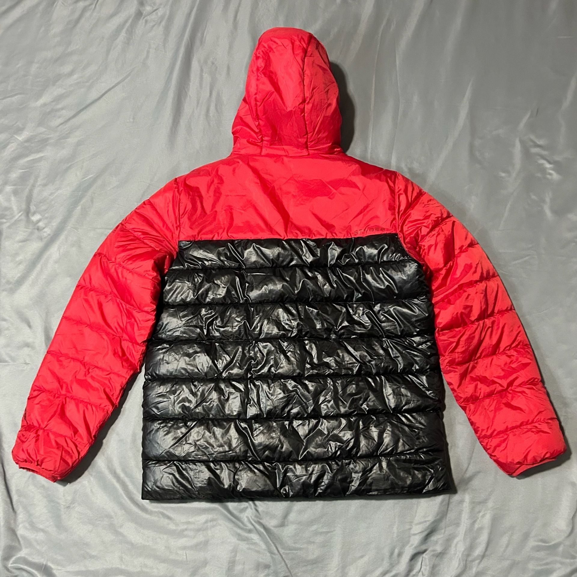 Spyder Circuit Puffer Jacket Size XL Red Black Color Block Insulated Coat 4