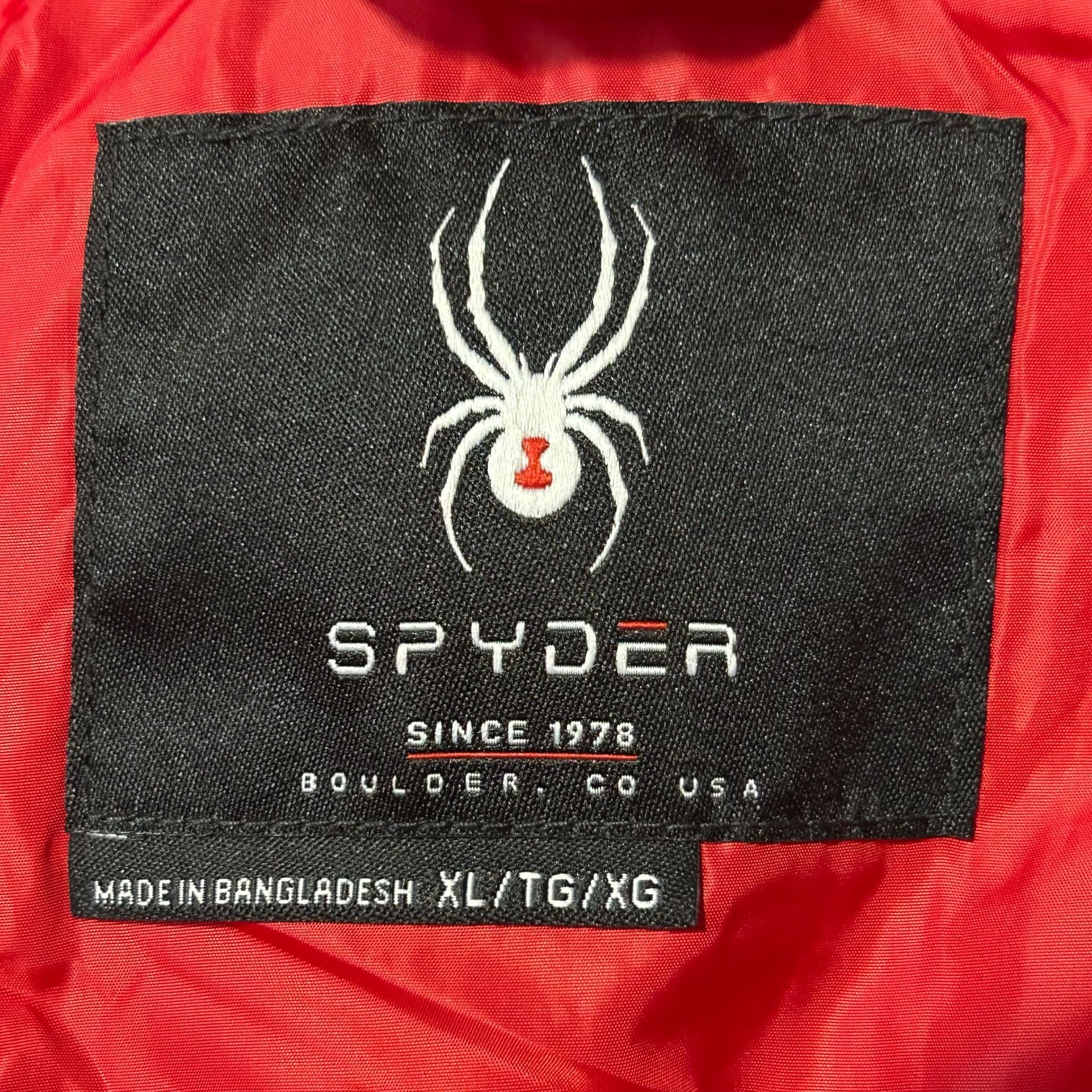 Spyder Circuit Puffer Jacket Size XL Red Black Color Block Insulated Coat 5