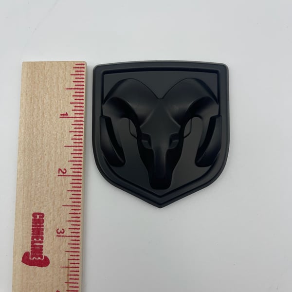 Ram Matte Black Head Shield Emblem Badge 62x66mm