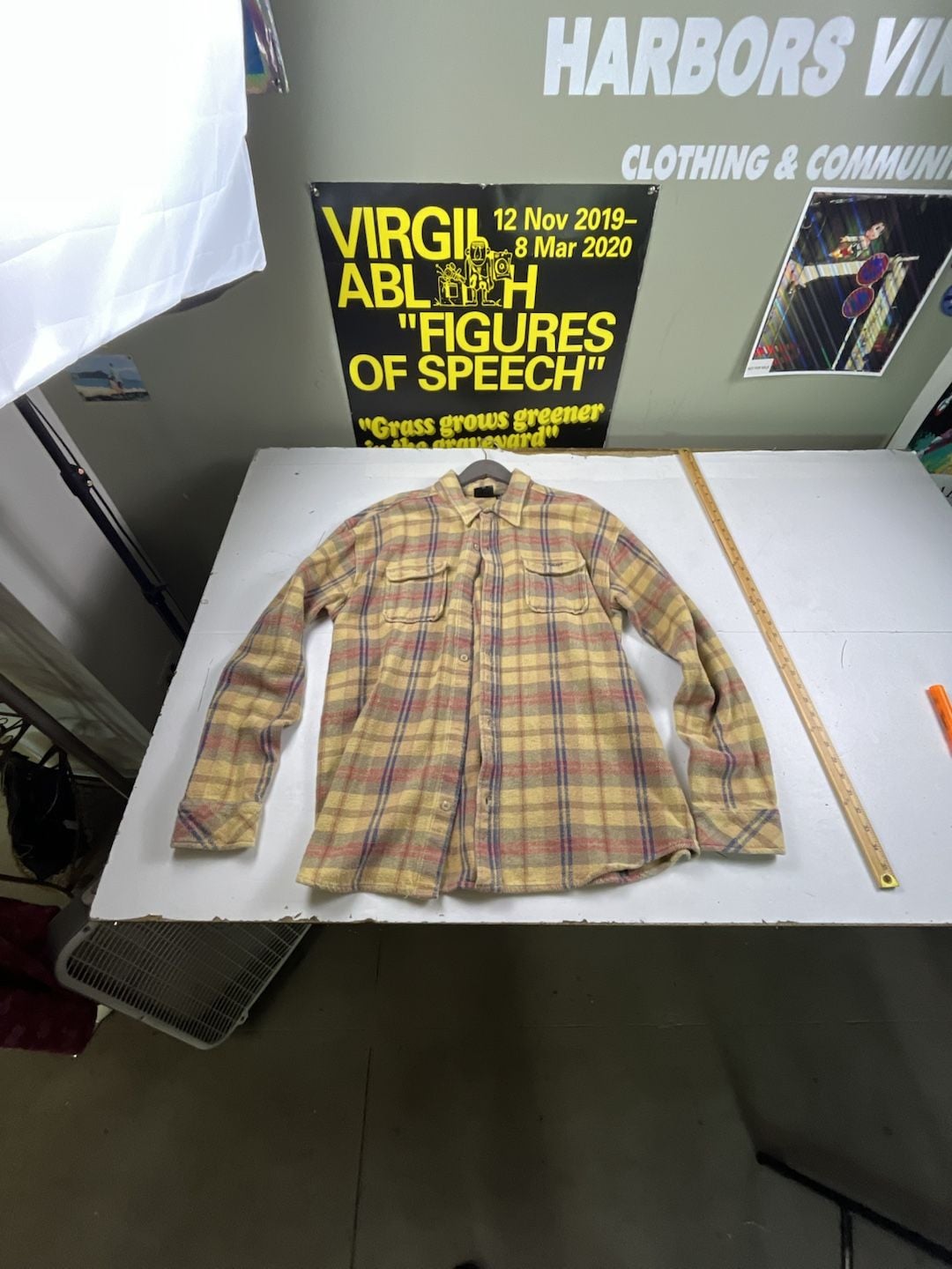 Hurley Plaid Flannel Shirt Size XL Yellow Long Sleeve Button Up OF 2