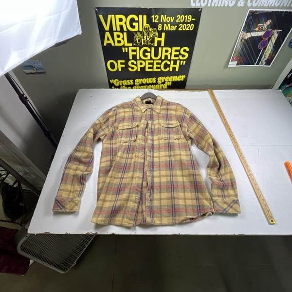 Hurley Plaid Flannel Shirt Size XL Yellow Long Sleeve Button Up OF