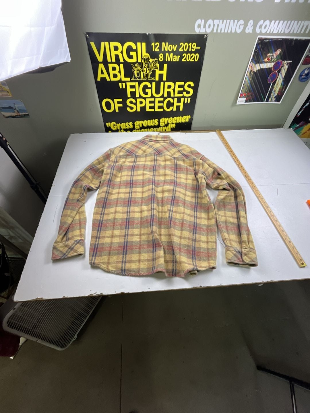 Hurley Plaid Flannel Shirt Size XL Yellow Long Sleeve Button Up OF 5