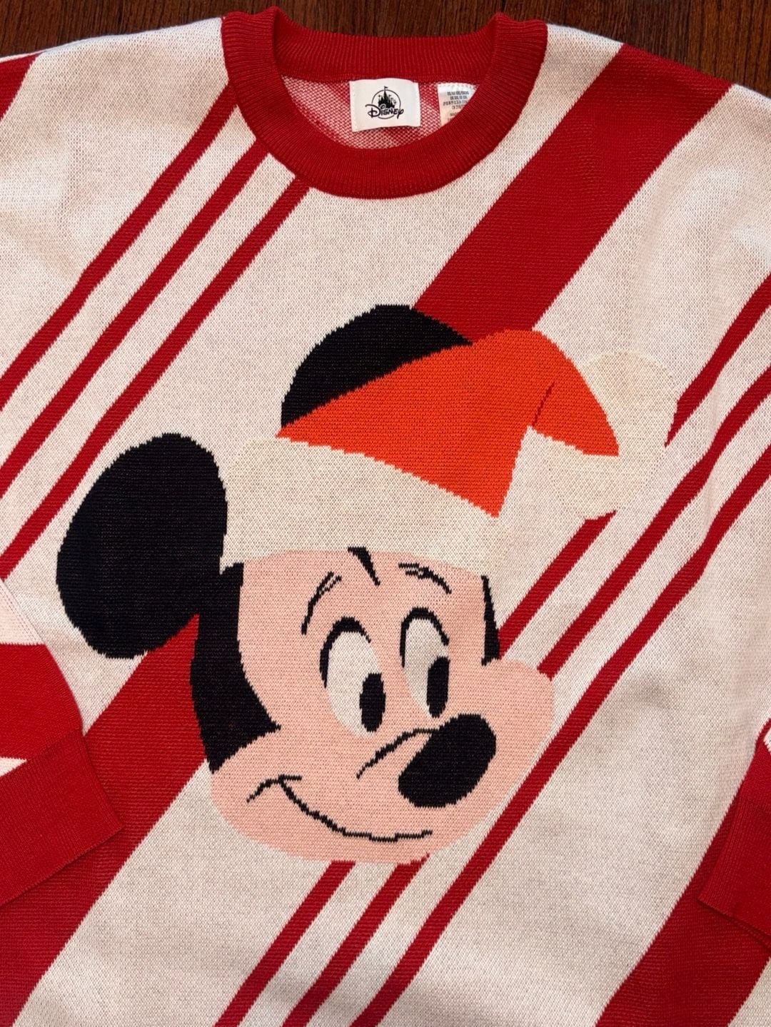 Disney Mickey Mouse Holiday Christmas Sweater Size XXL Candy Cane Stripes 2