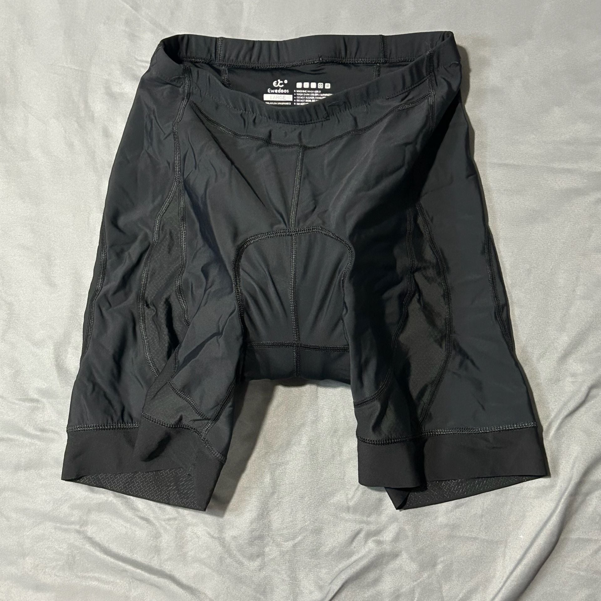 Ewedoos Cycling Shorts Size Large Black Padded Spandex 2