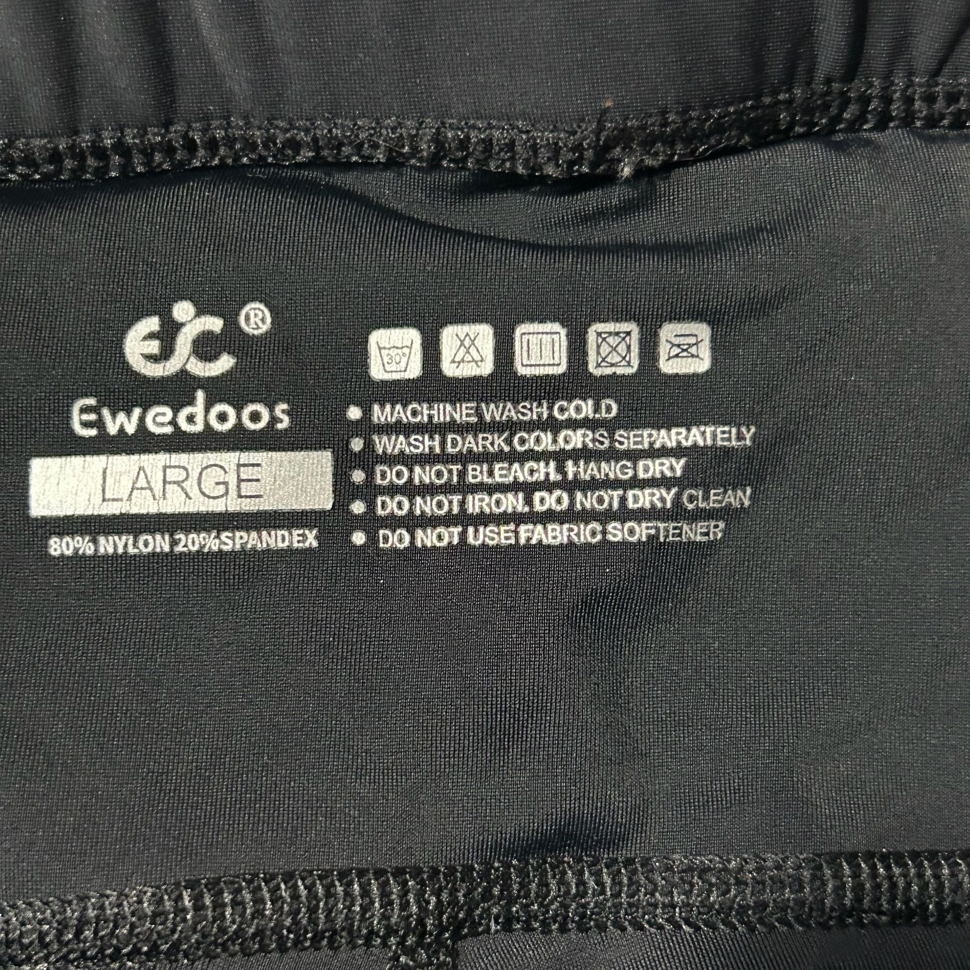 Ewedoos Cycling Shorts Size Large Black Padded Spandex 4