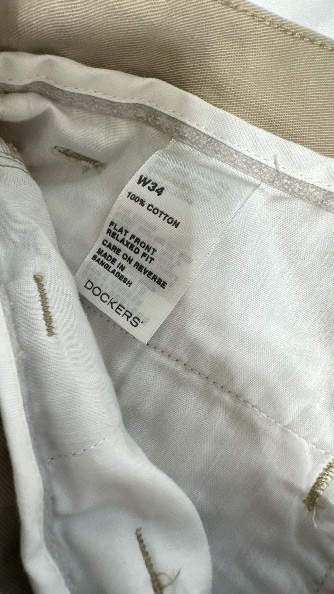 Dockers Relaxed Fit Shorts Size 34 Khaki Cotton Chino 5