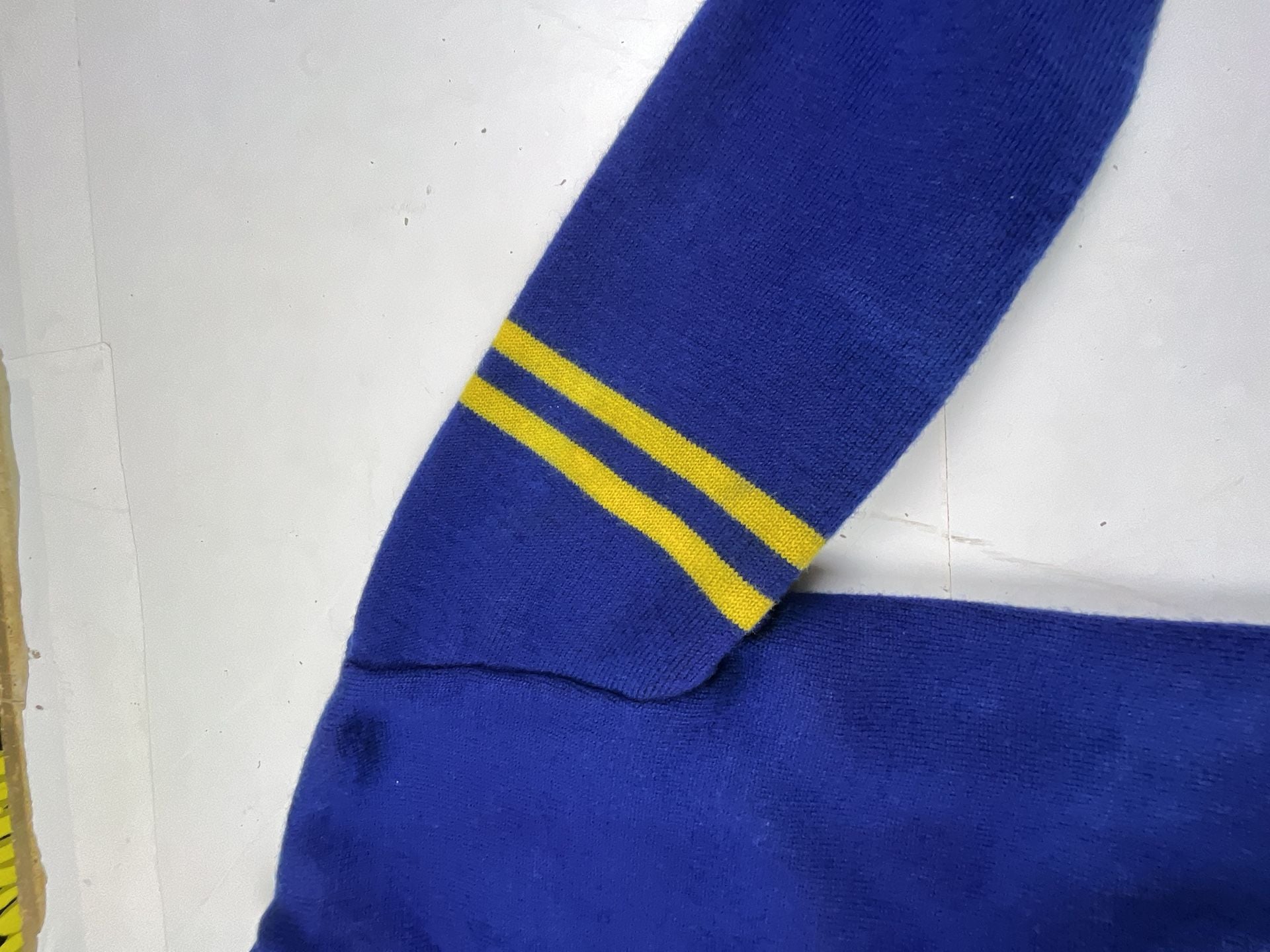 Whiting Vintage Varsity Letterman Cardigan Sweater Blue Wool Stripe 4