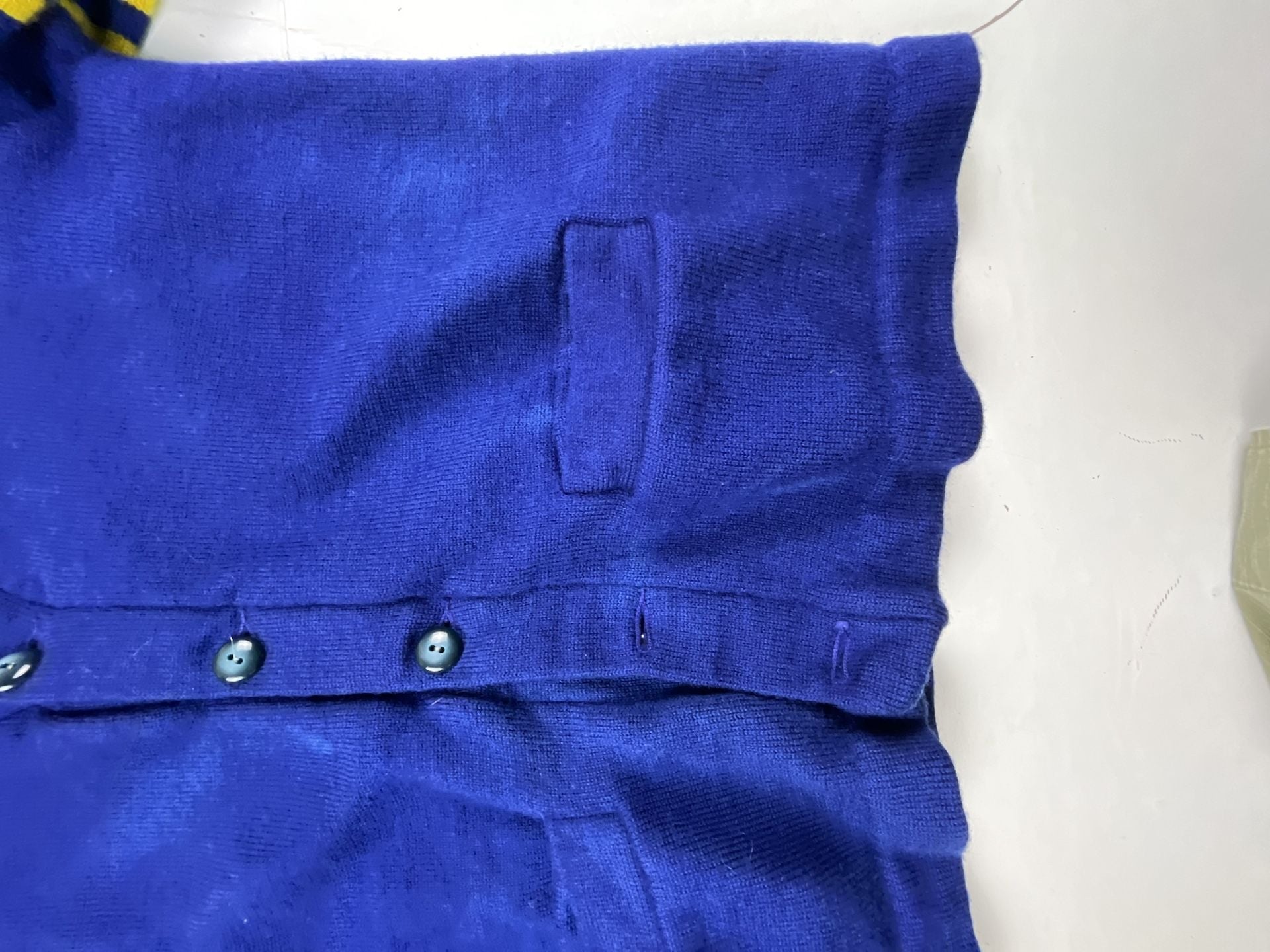 Whiting Vintage Varsity Letterman Cardigan Sweater Blue Wool Stripe 5