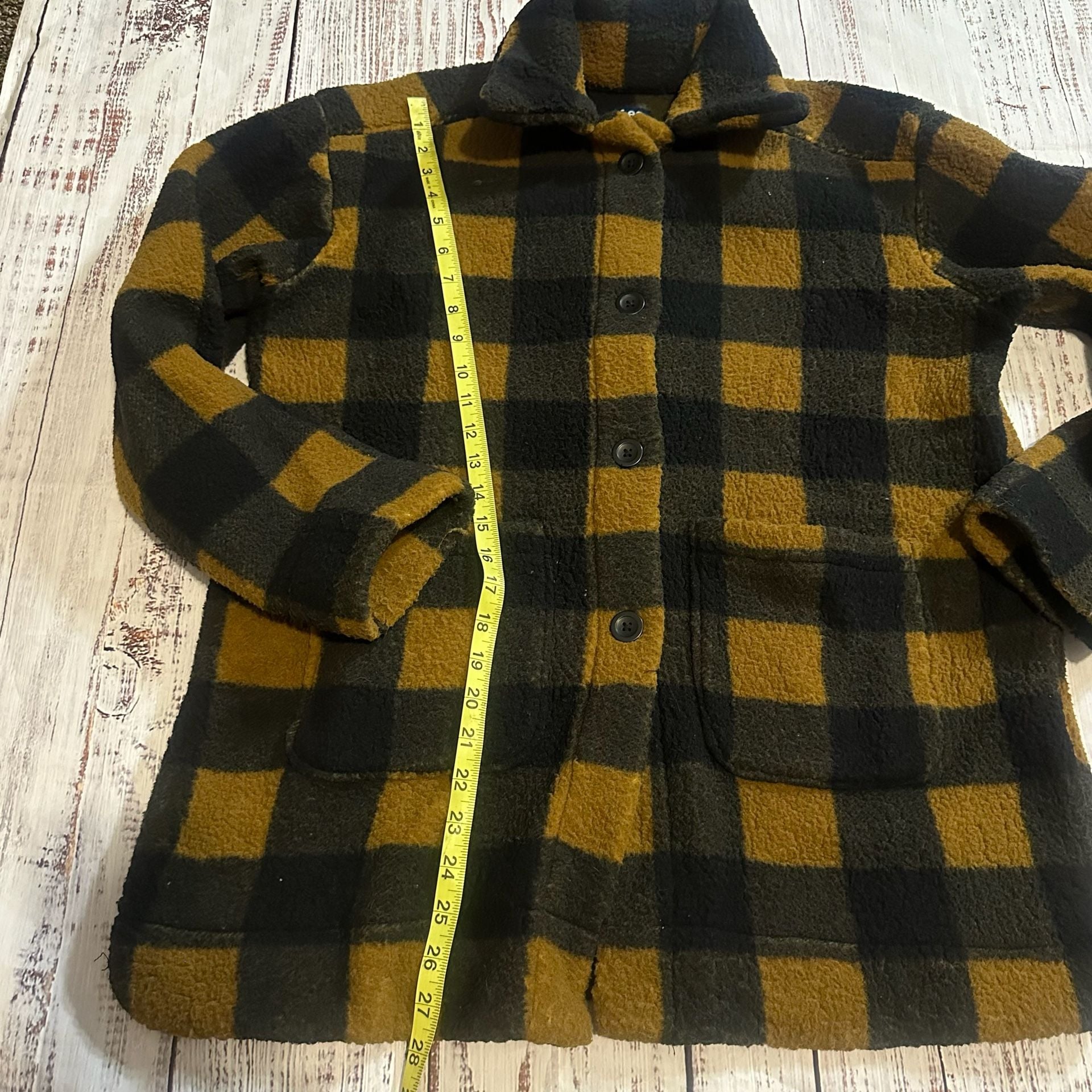 Lee Plaid Sherpa Shacket Brown Black-M 4