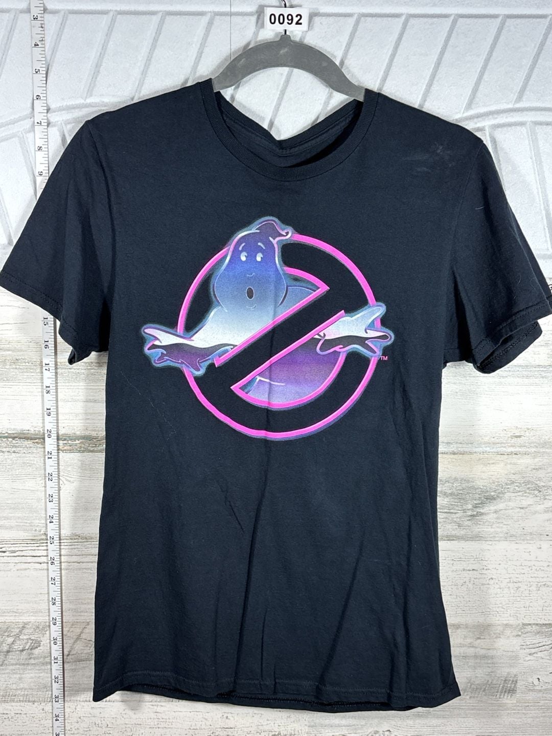 Ghostbusters Neon Ghost Logo Graphic T-Shirt Size S Black 3
