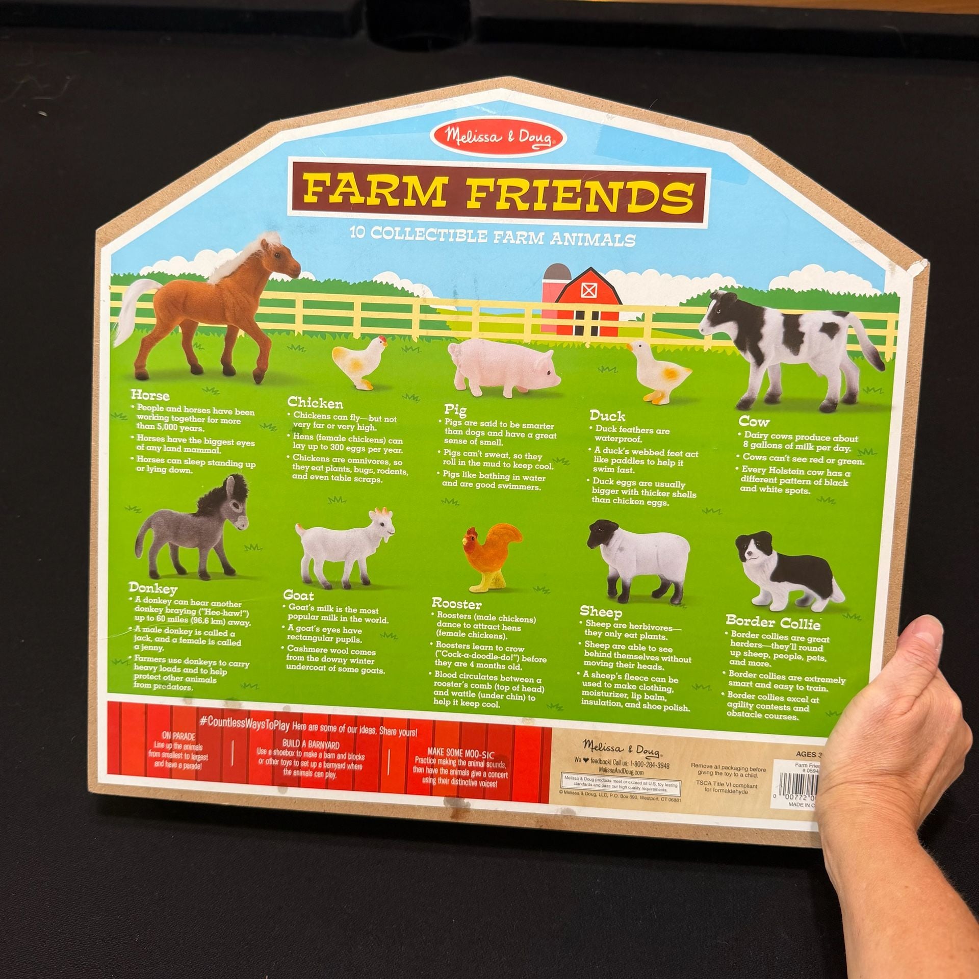 Melissa & Doug Farm Friends 10 Collectible Farm Animals Figures/Display Set 0594 10