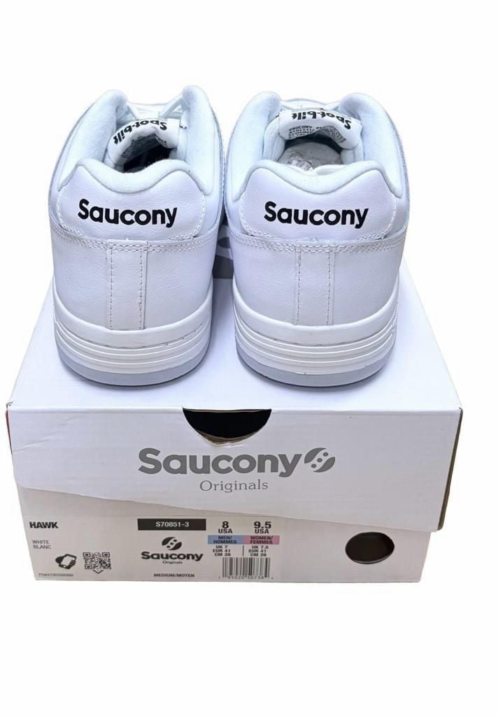 Saucony Spot-Bilt Hawk White Black Sneakers 9
