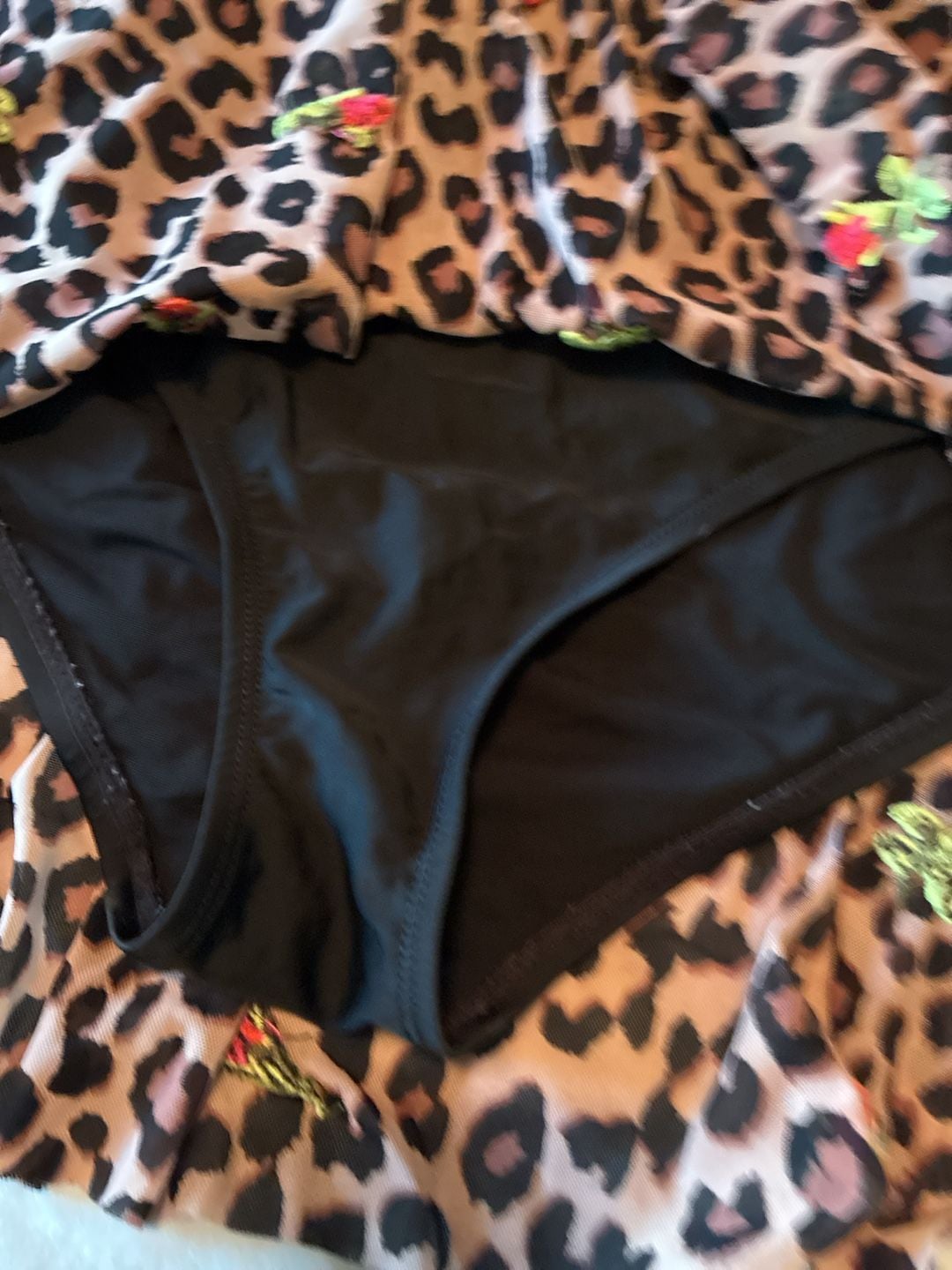 Torrid Betsey Johnson Leopard Rose Mesh Skirt Size 3X A808 3