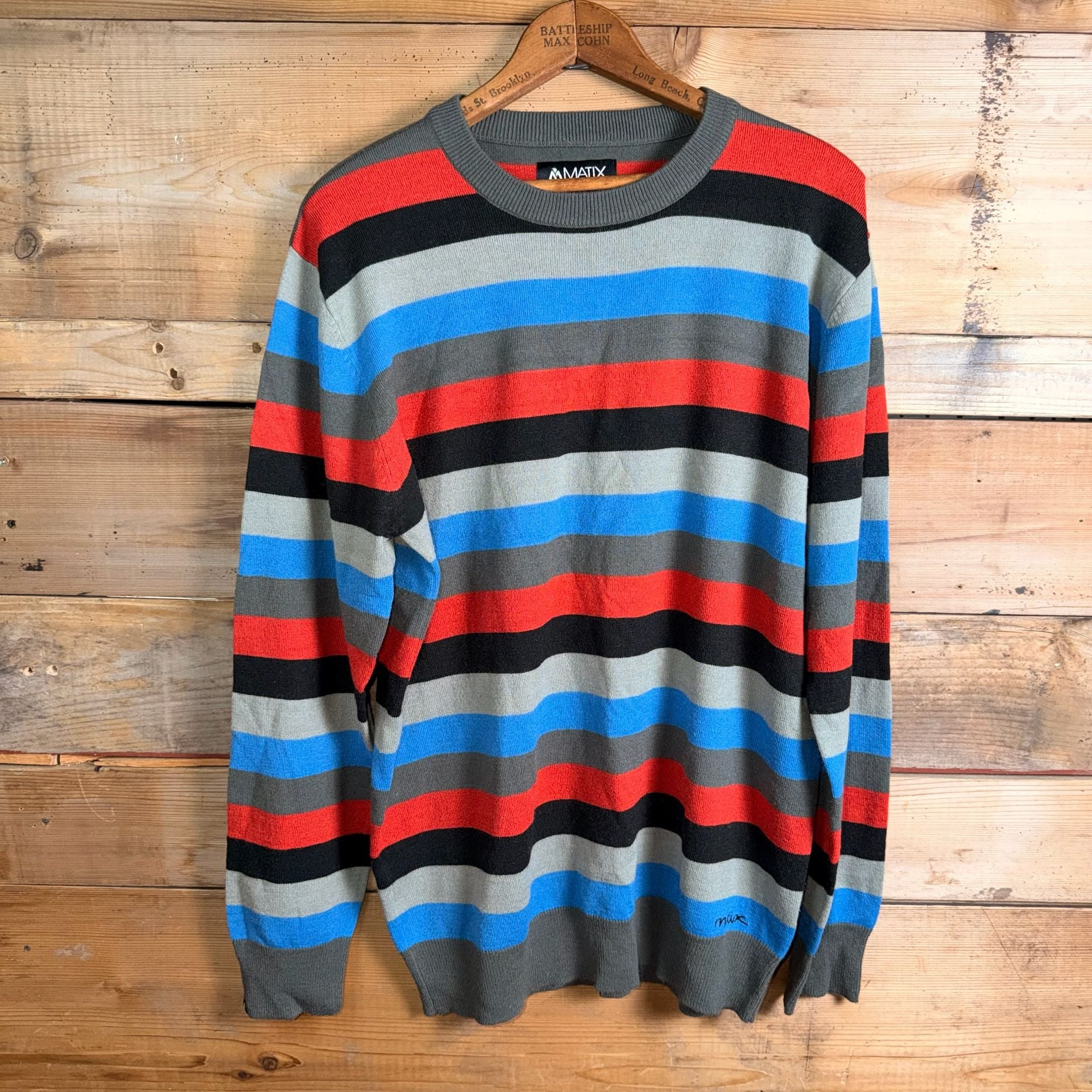 Matix Marc Johnson Sweater Size L Striped Knit Pullover 2