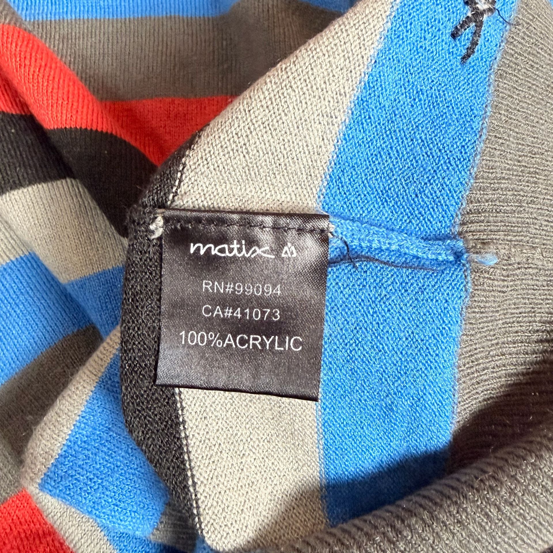Matix Marc Johnson Sweater Size L Striped Knit Pullover 6
