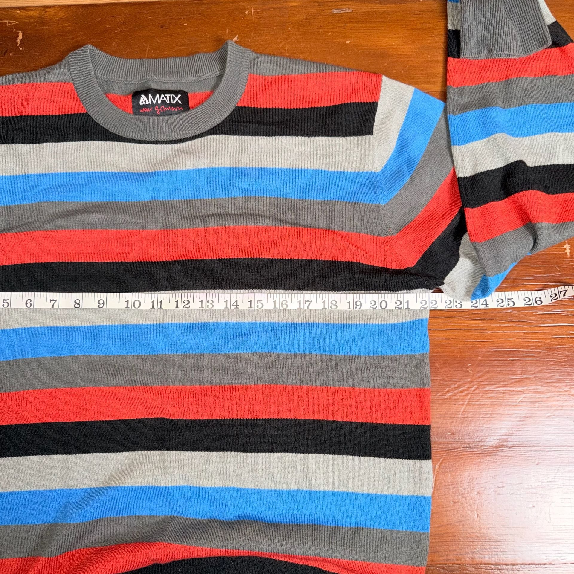 Matix Marc Johnson Sweater Size L Striped Knit Pullover 7