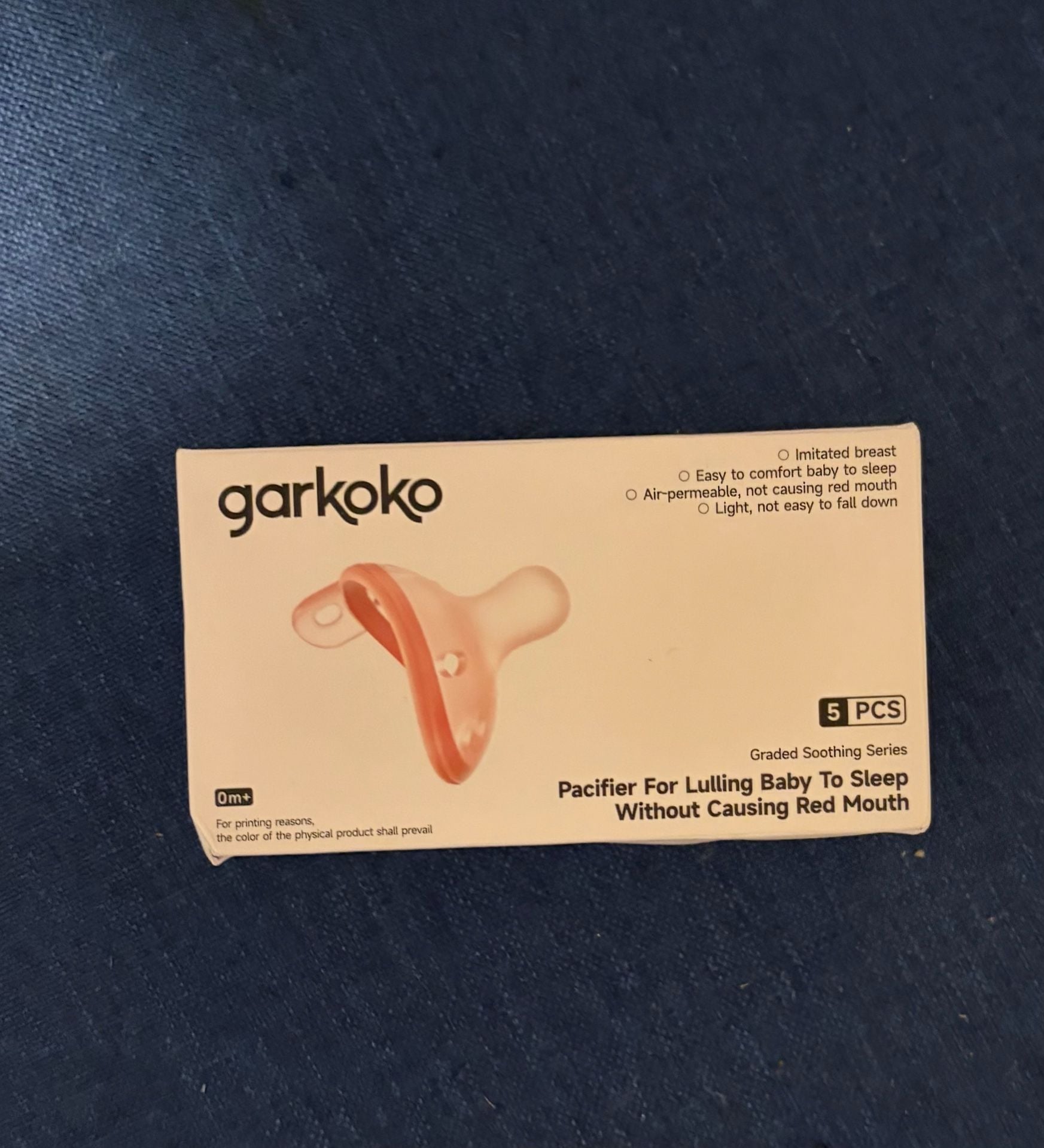 Garkoko Pacifier For Lulling Baby To Sleep Size 0m+ Pink Soft Silicone 5PCS 1