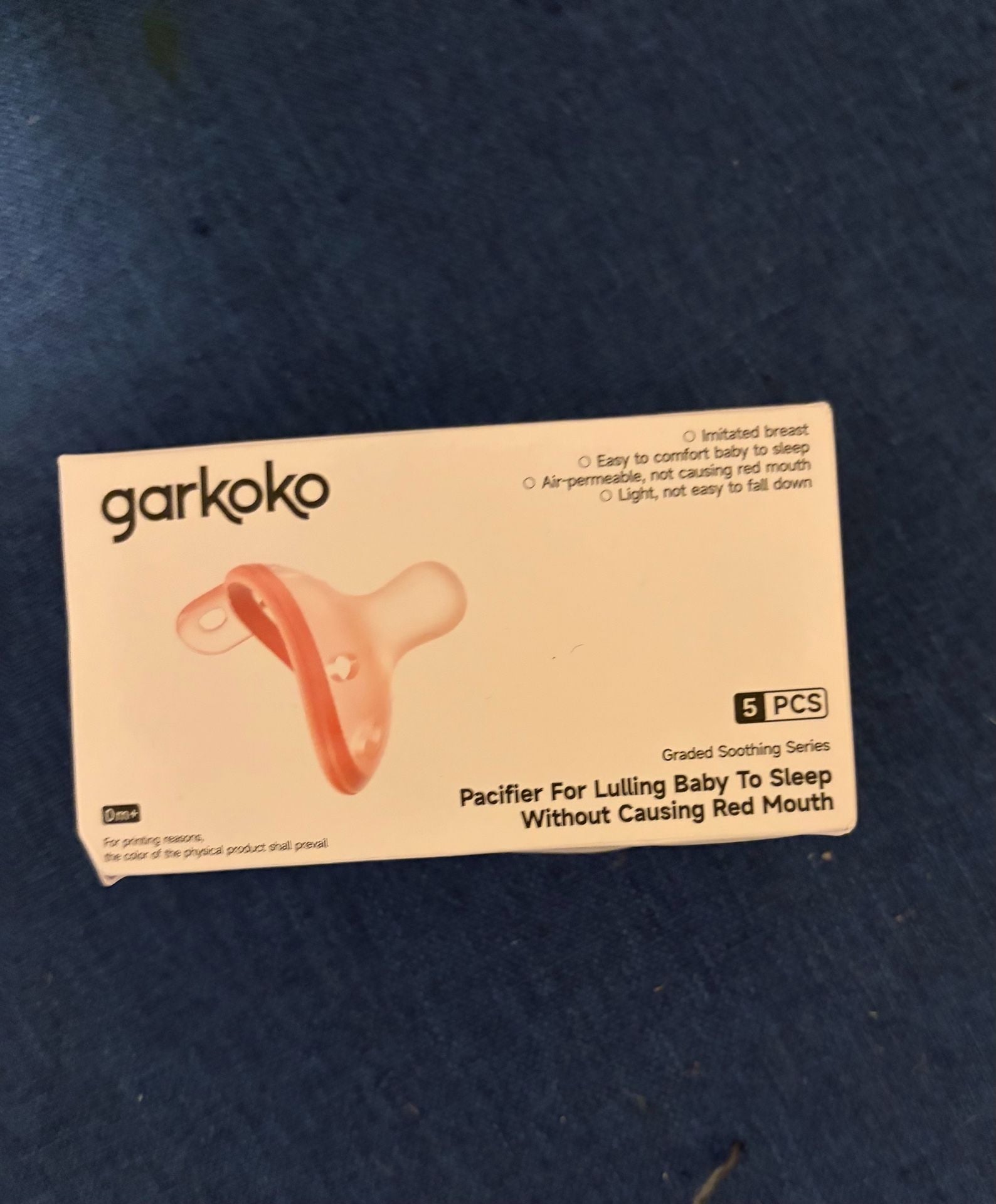 Garkoko Pacifier For Lulling Baby To Sleep Size 0m+ Pink Soft Silicone 5PCS 2