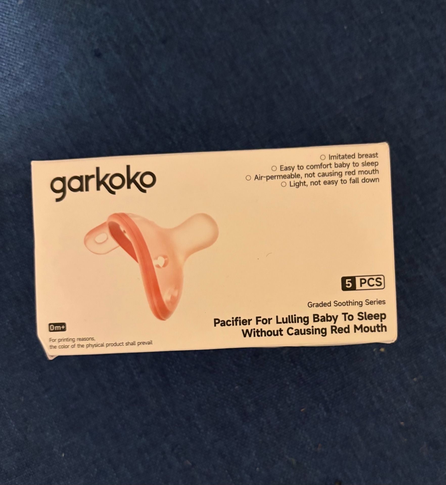 Garkoko Pacifier For Lulling Baby To Sleep Size 0m+ Pink Soft Silicone 5PCS 3