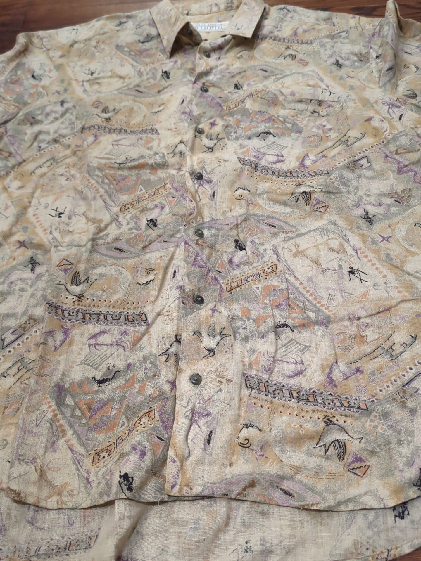 Jack Lipson Studio Shirt Size L/G Multi Pattern Short Sleeve 4