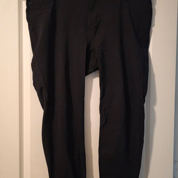 Zenobia Pants Size 3XL Black Stretch Casual Wear Trousers