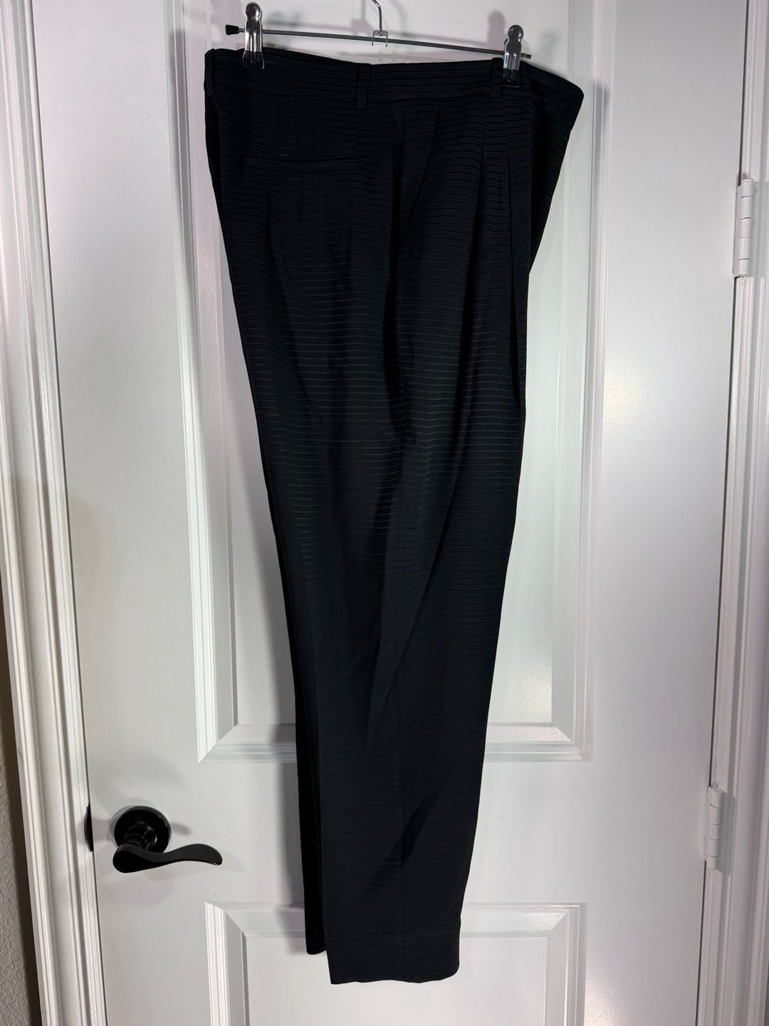 M.M.LaFleur Trousers Size 8 Black Pinstripe Pleated Pants 2