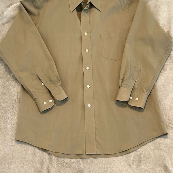 Balmain Paris Long Sleeve Dress Shirt Size 15.5 32/33 Tan