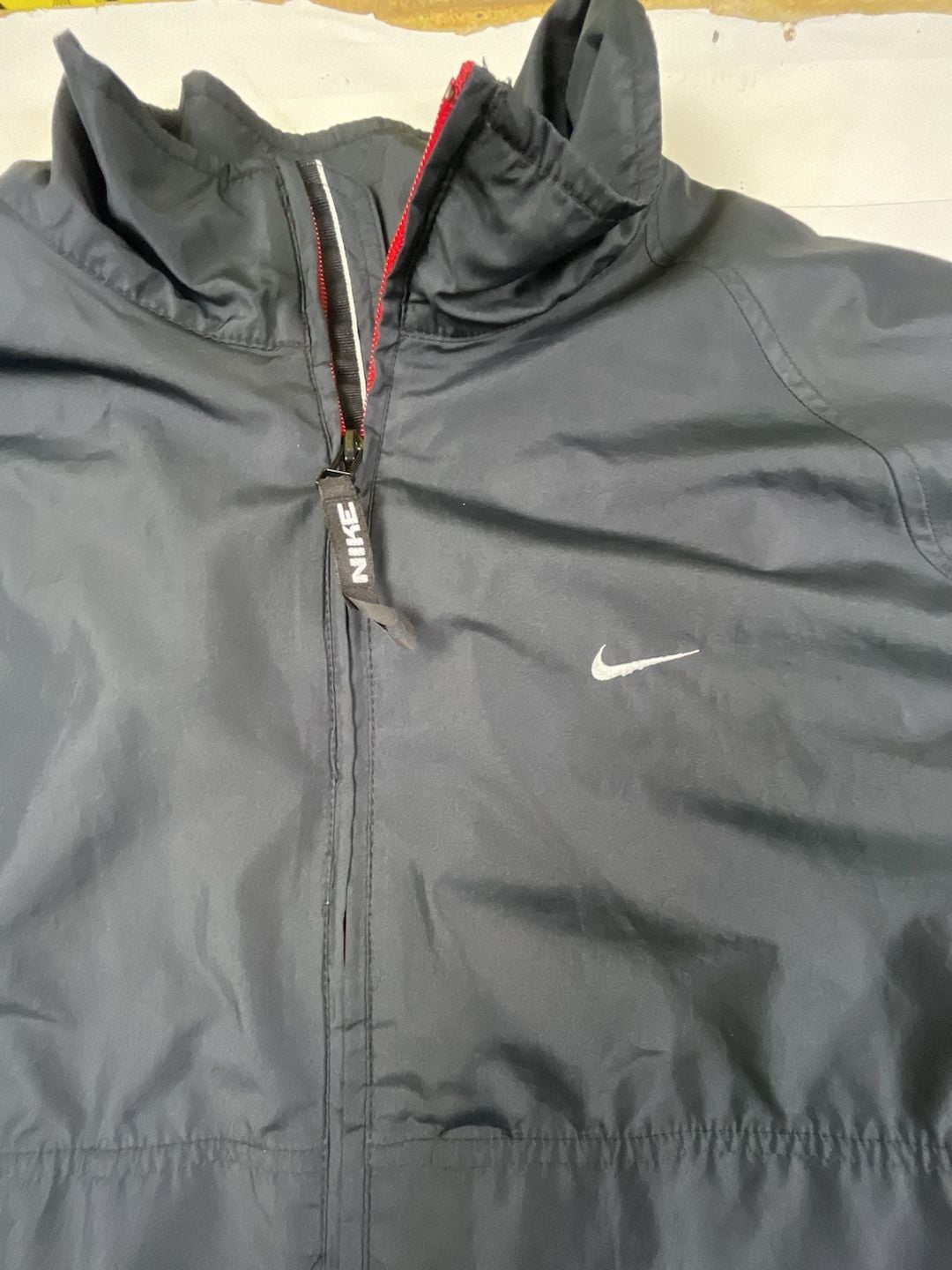 Nike Windbreaker Jacket Size L Black Gray Full Zip Running Y2K 3
