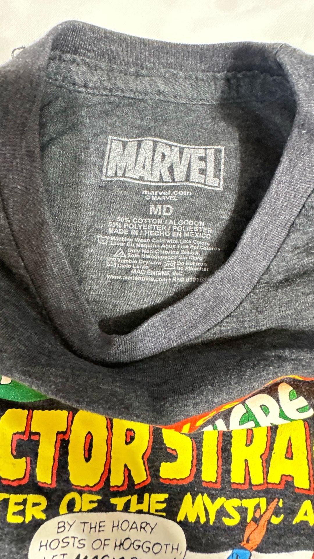 Marvel Doctor Strange Comic T-Shirt Size Adult MD Grey 3