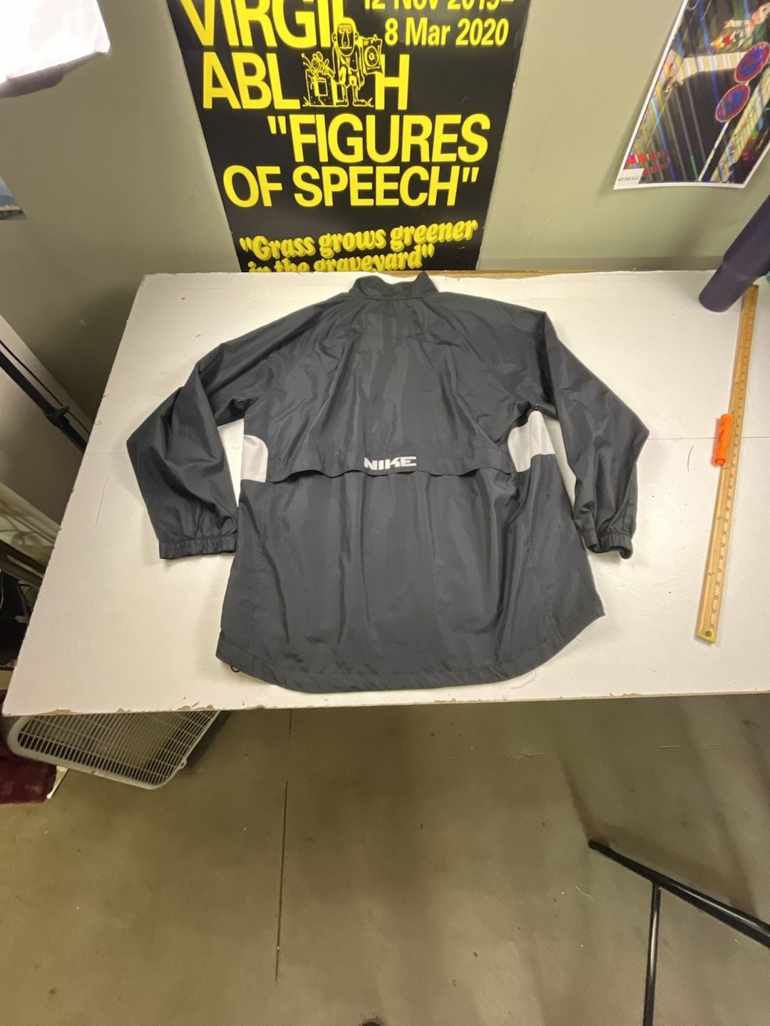 Nike Windbreaker Jacket Size L Black Gray Full Zip Running Y2K 6