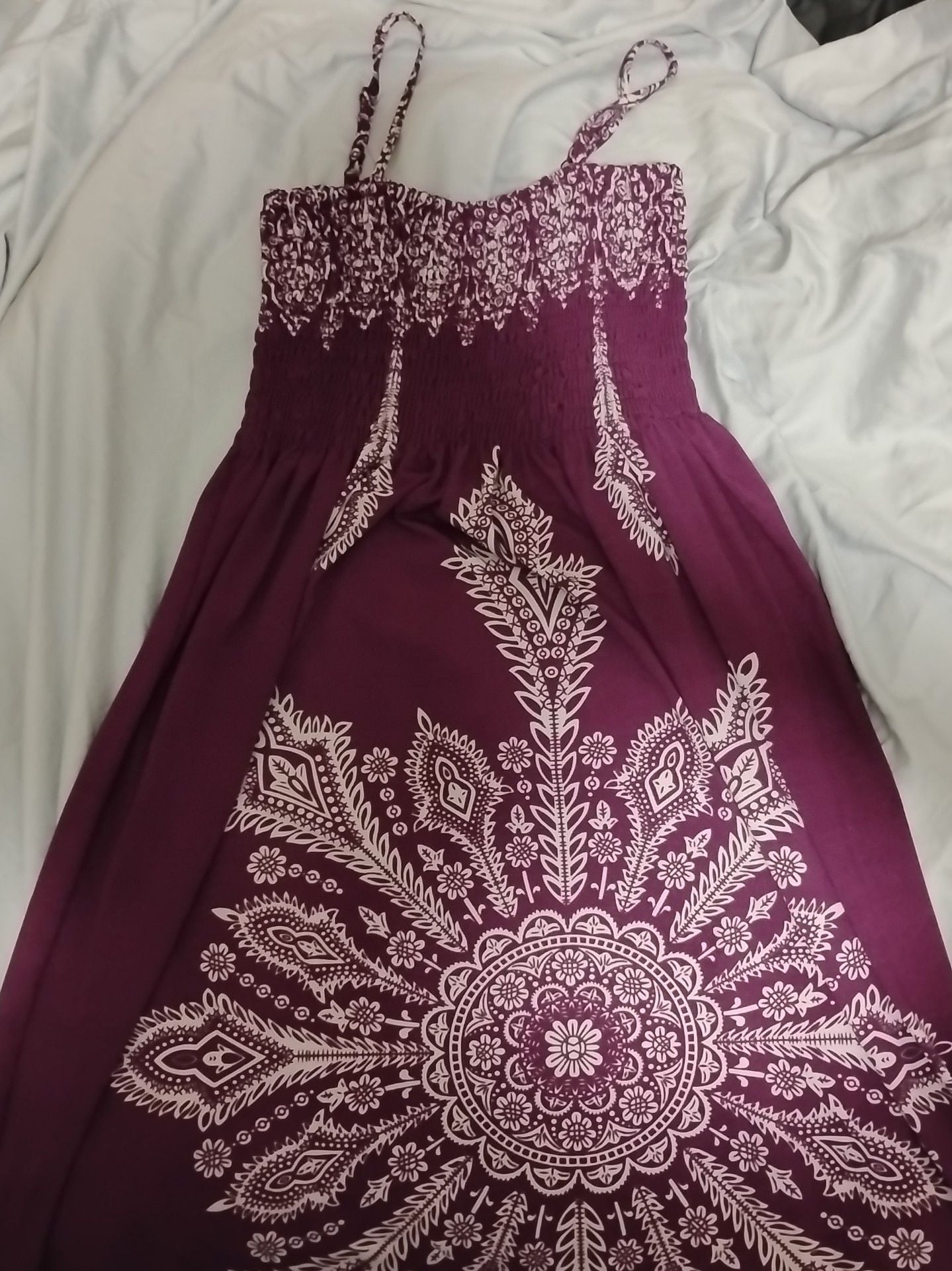 India Boutique Smocked Boho Dress Color: Orchid... 1