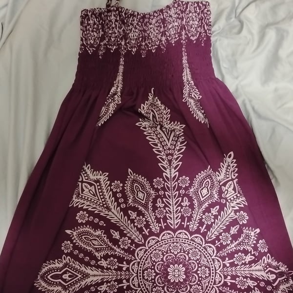 India Boutique Smocked Boho Dress Color: Orchid...