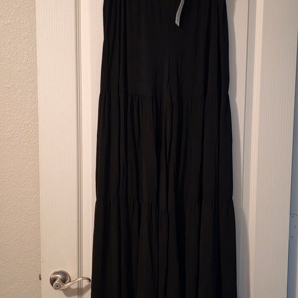 NWT Come N See Tiered Look Size 2XL Black Boho Long Pants