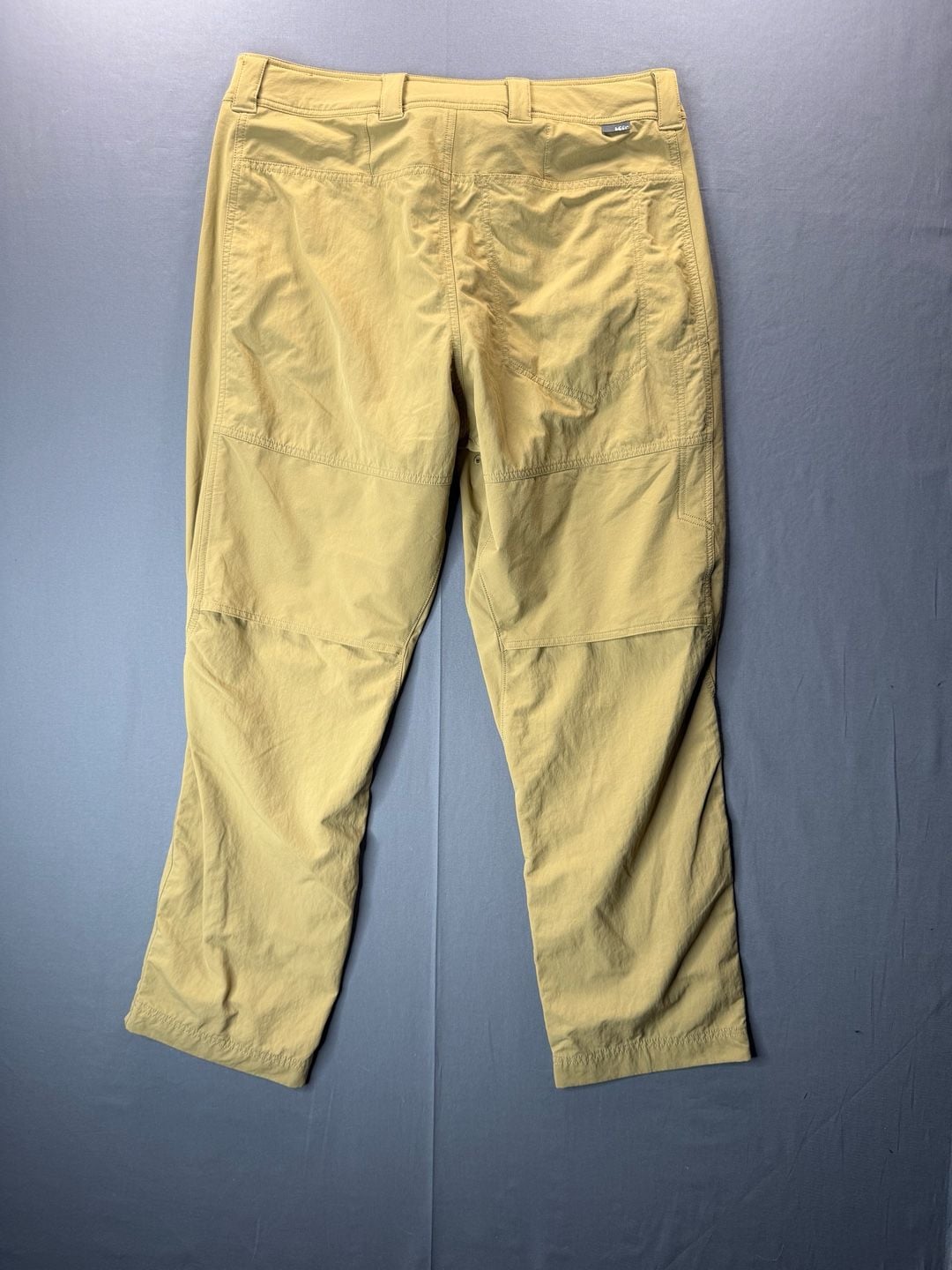 REI Co-op Hiking Pants Mens 36x30 Beige Nylon Stretch Belted Regular Fit Outdoor 7