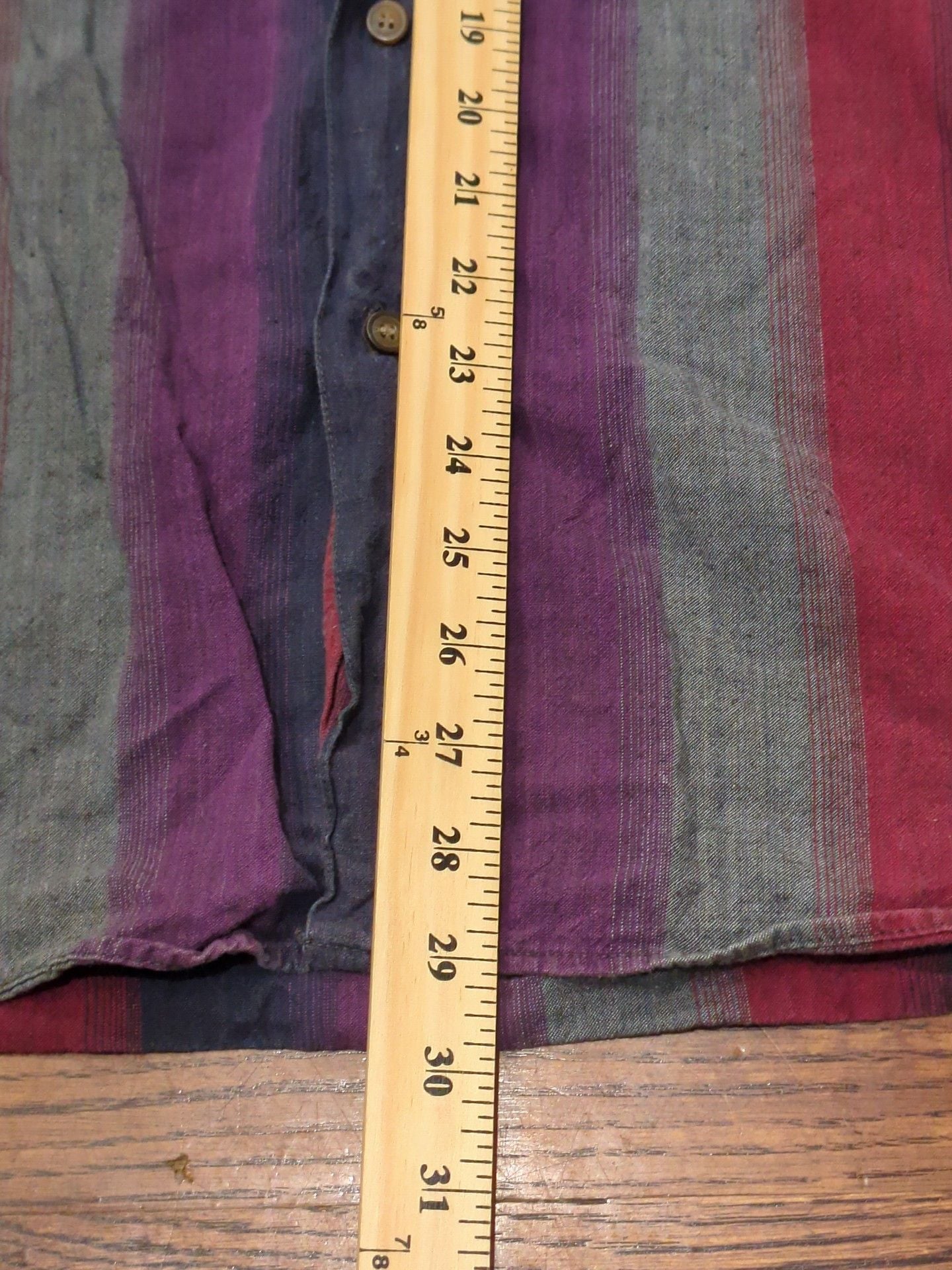 Kikomo Button-Down Shirt Size L Multicolor Striped Cotton 4